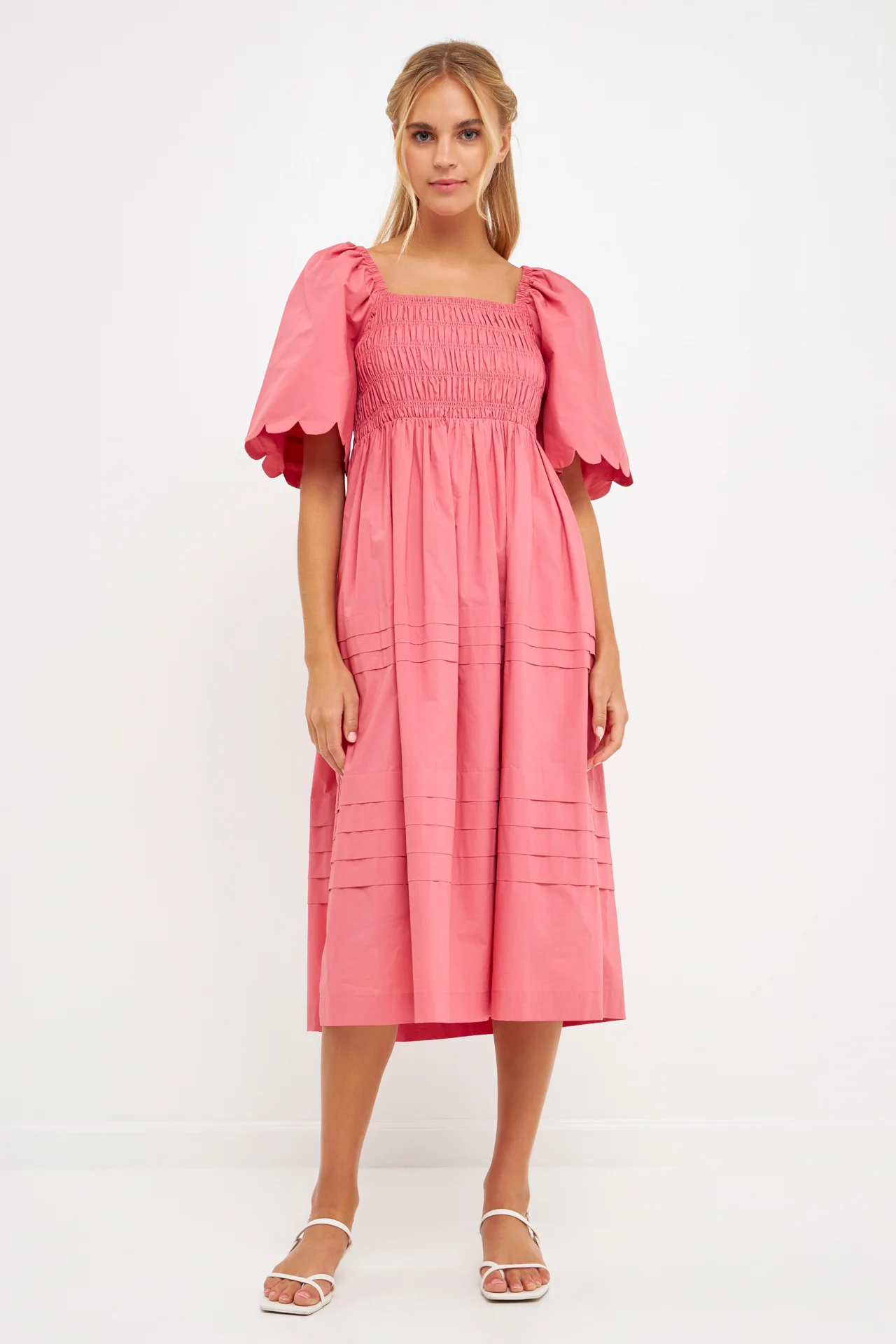 Scallop Detail Midi Dress - Image 6