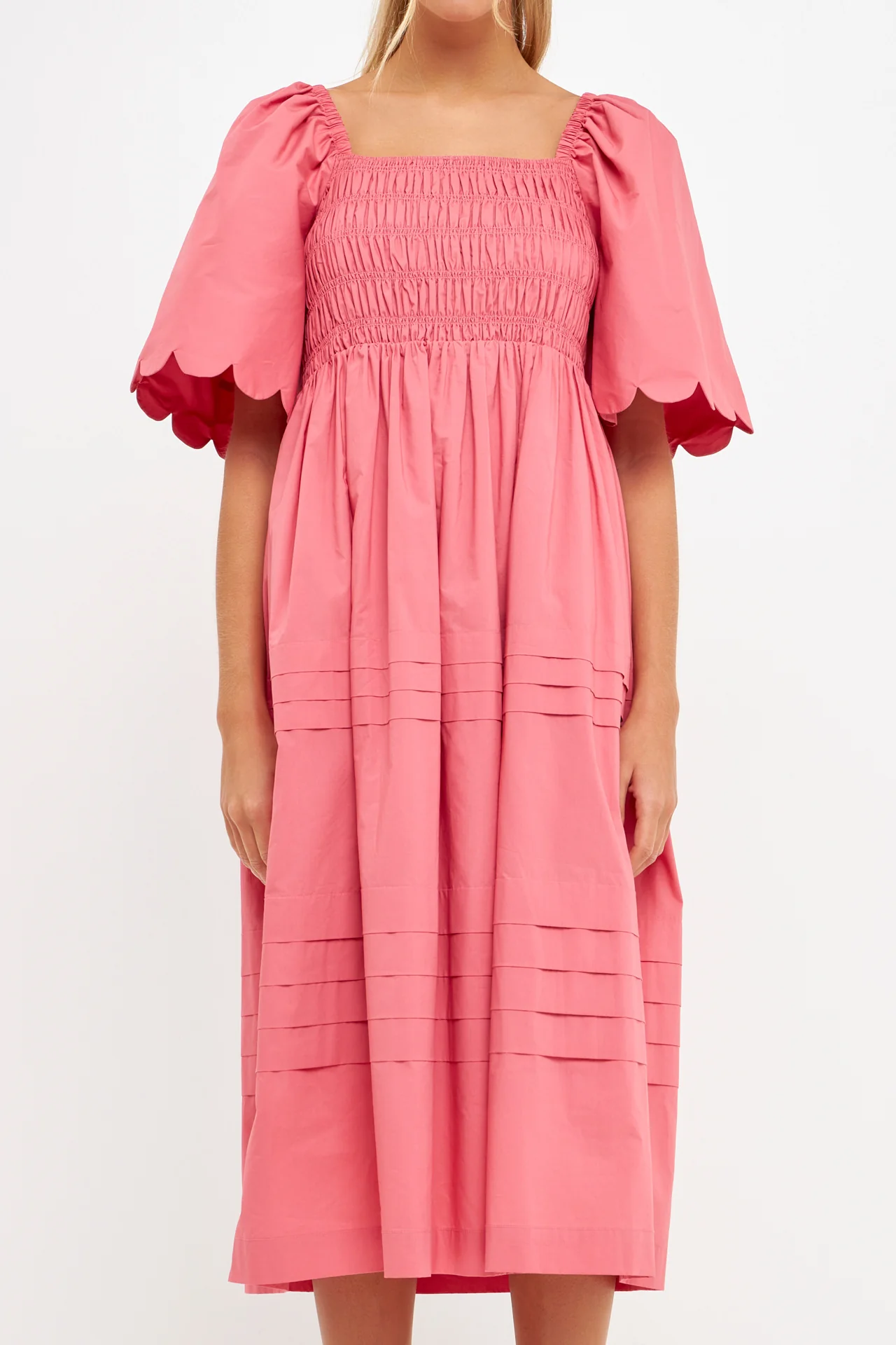 Scallop Detail Midi Dress - Image 7