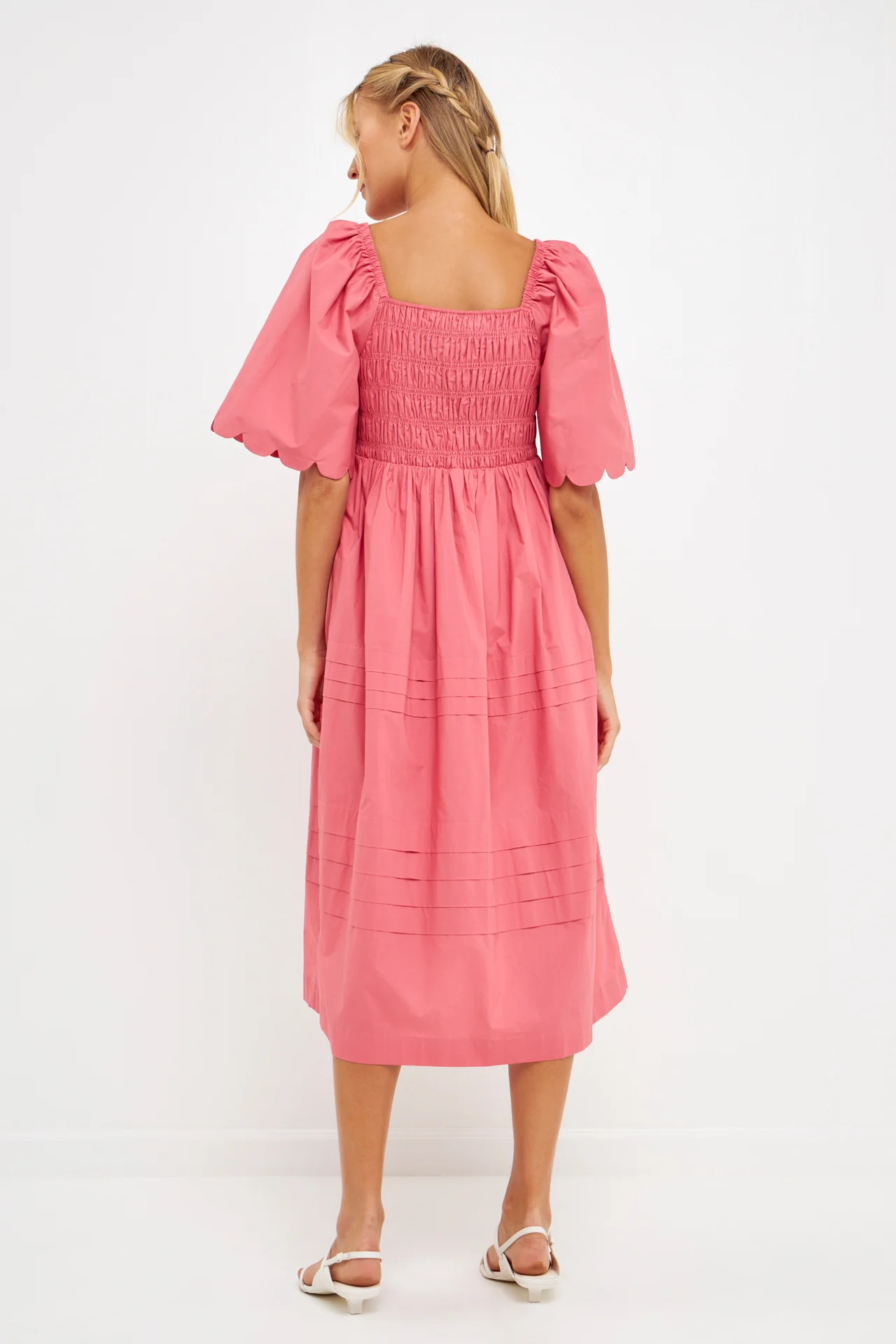 Scallop Detail Midi Dress - Image 9