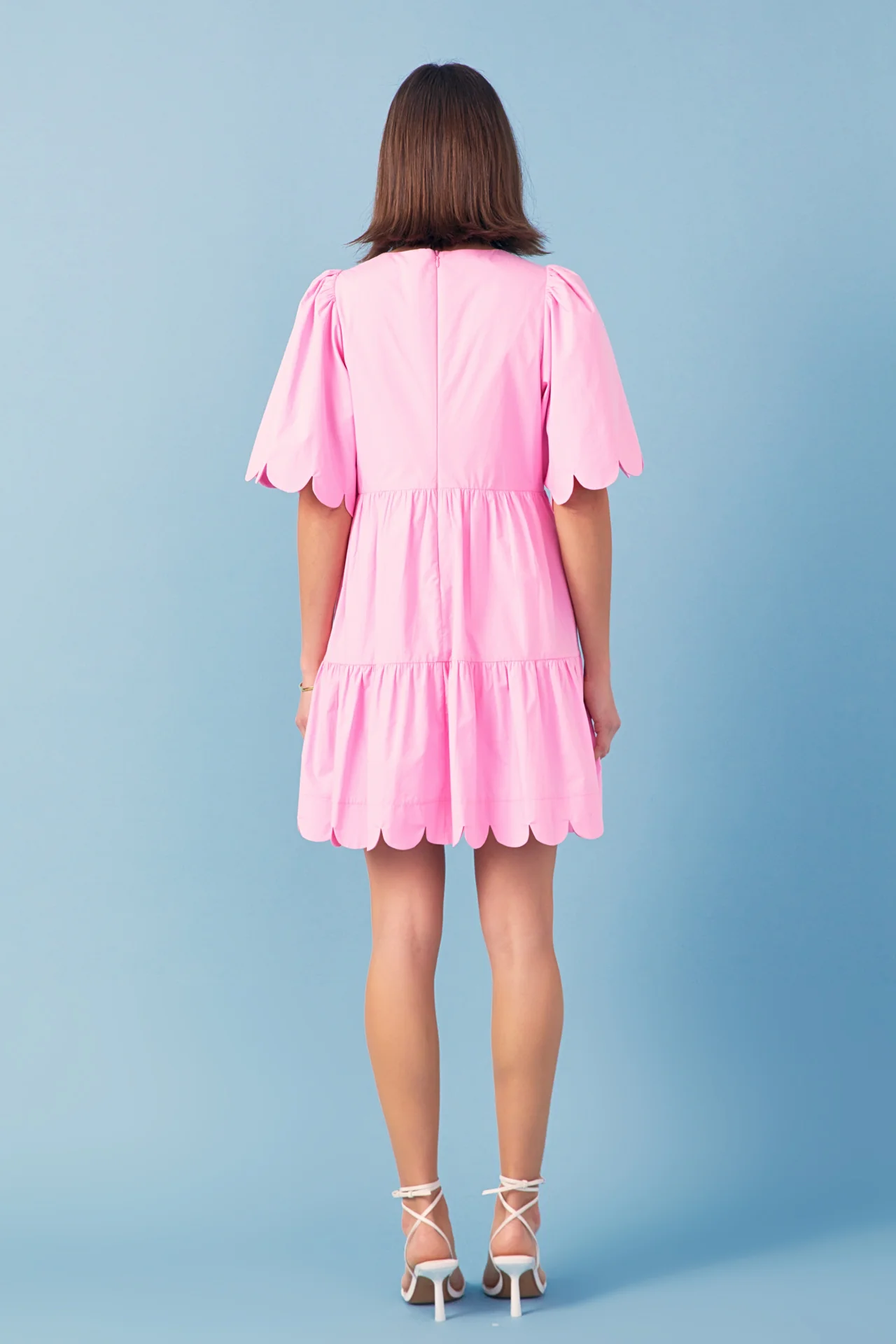 Scallop Detail Tiered Mini Dress - Image 14