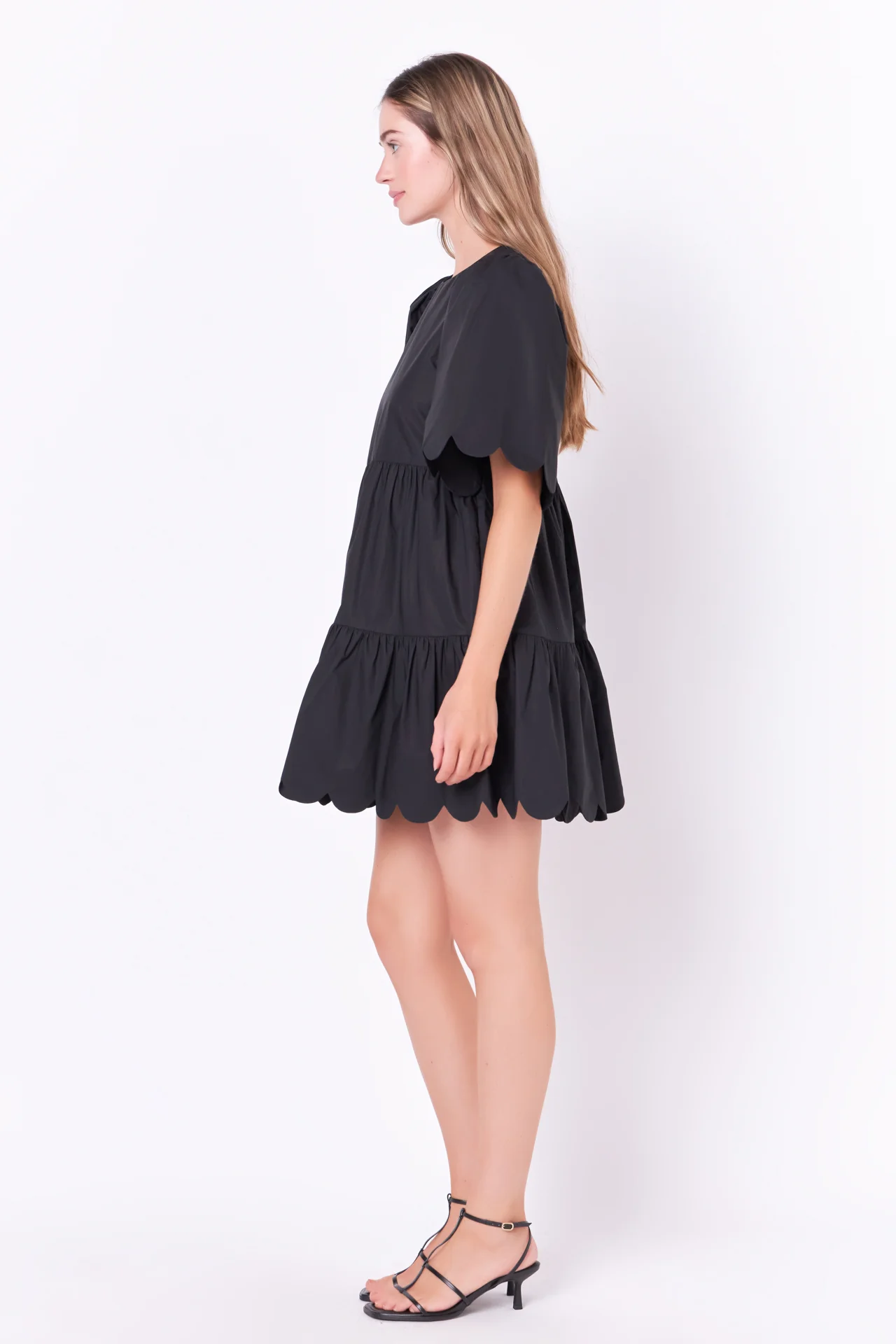Scallop Detail Tiered Mini Dress - Image 18