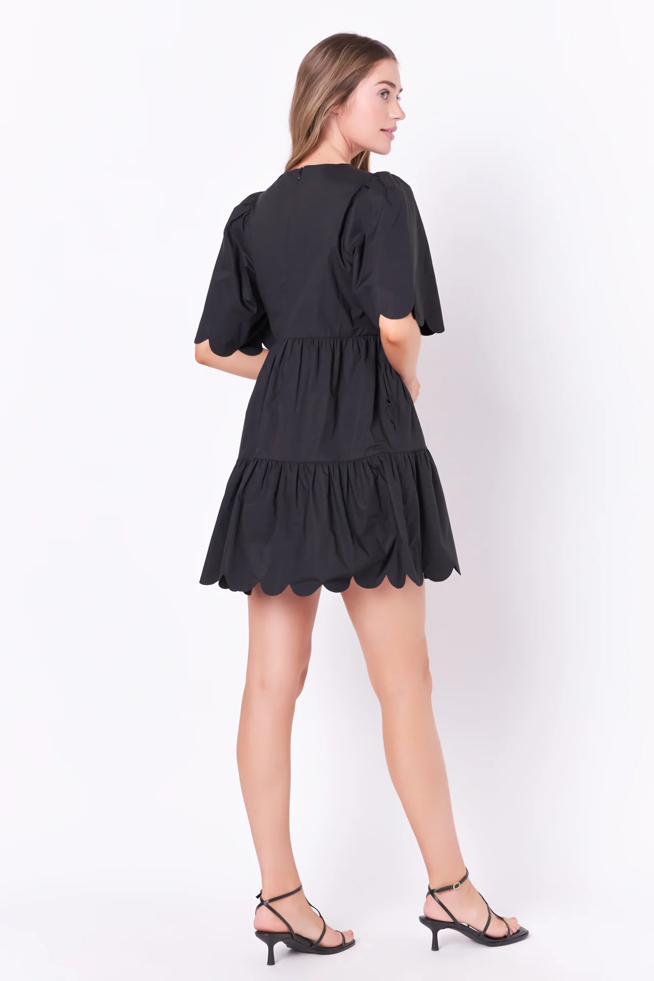 Scallop Detail Tiered Mini Dress - Image 19