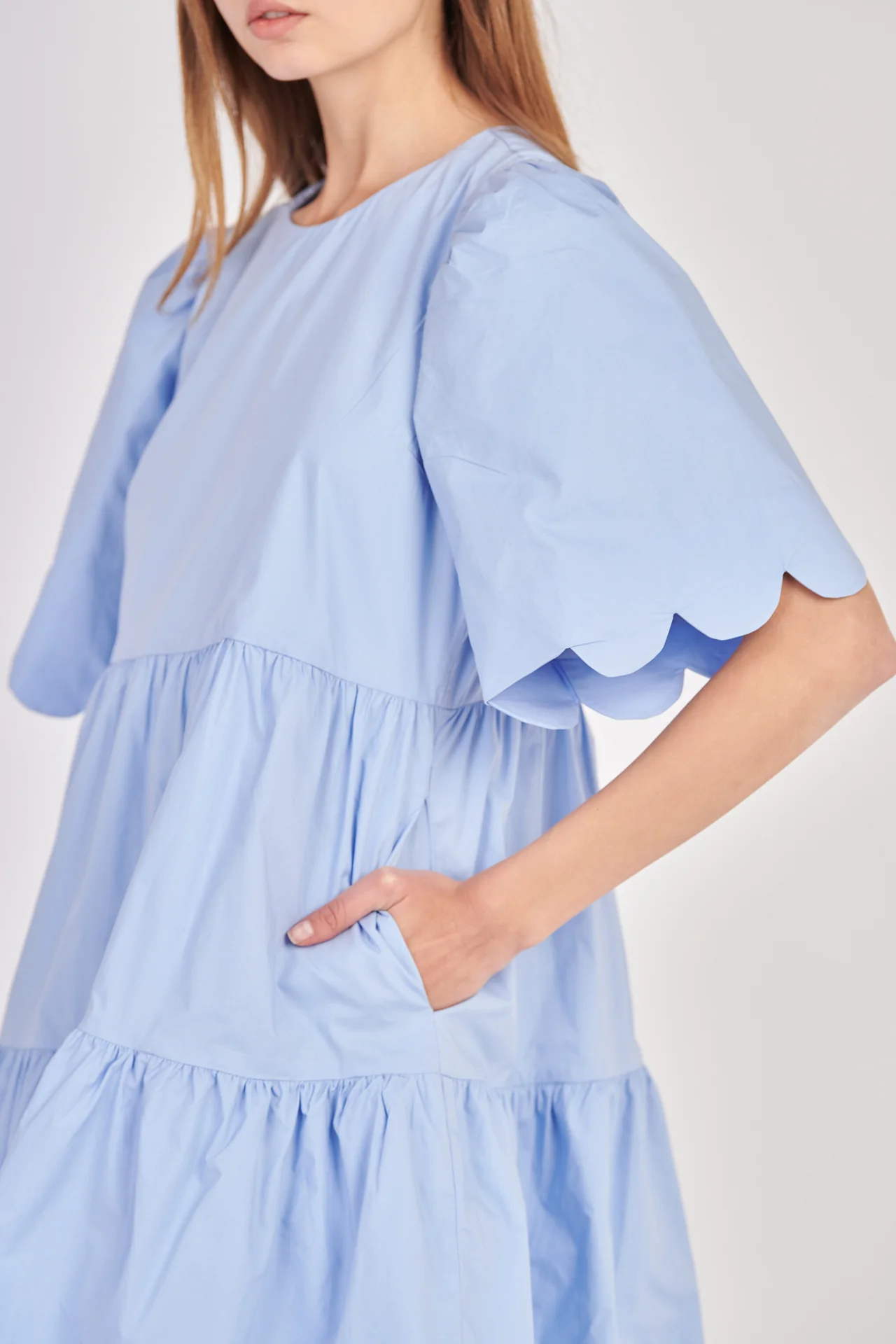 Scallop Detail Tiered Mini Dress - Image 22