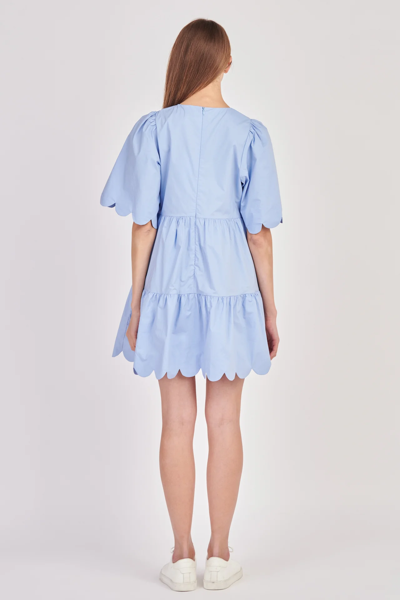 Scallop Detail Tiered Mini Dress - Image 24