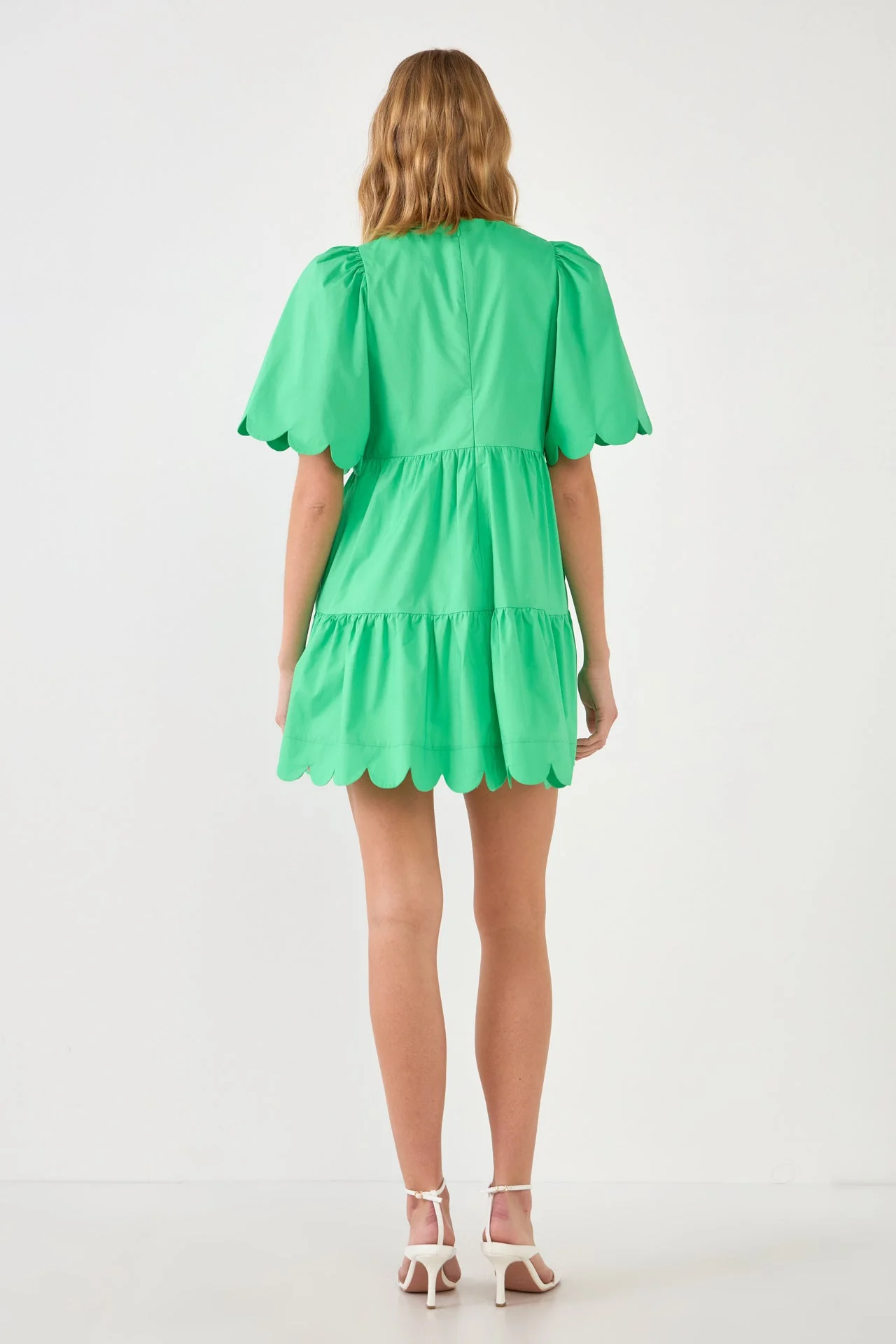 Scallop Detail Tiered Mini Dress - Image 29
