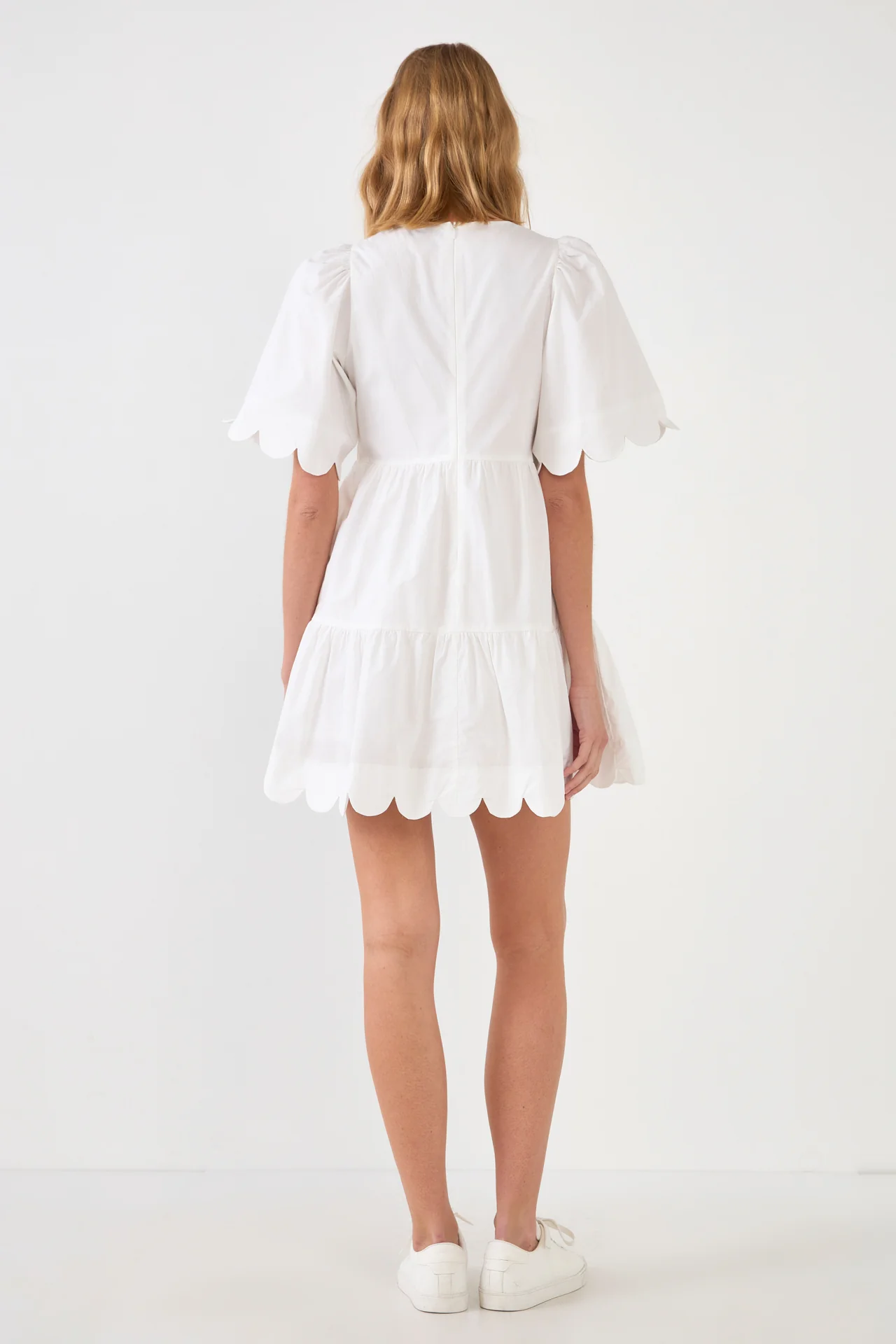 Scallop Detail Tiered Mini Dress - Image 34