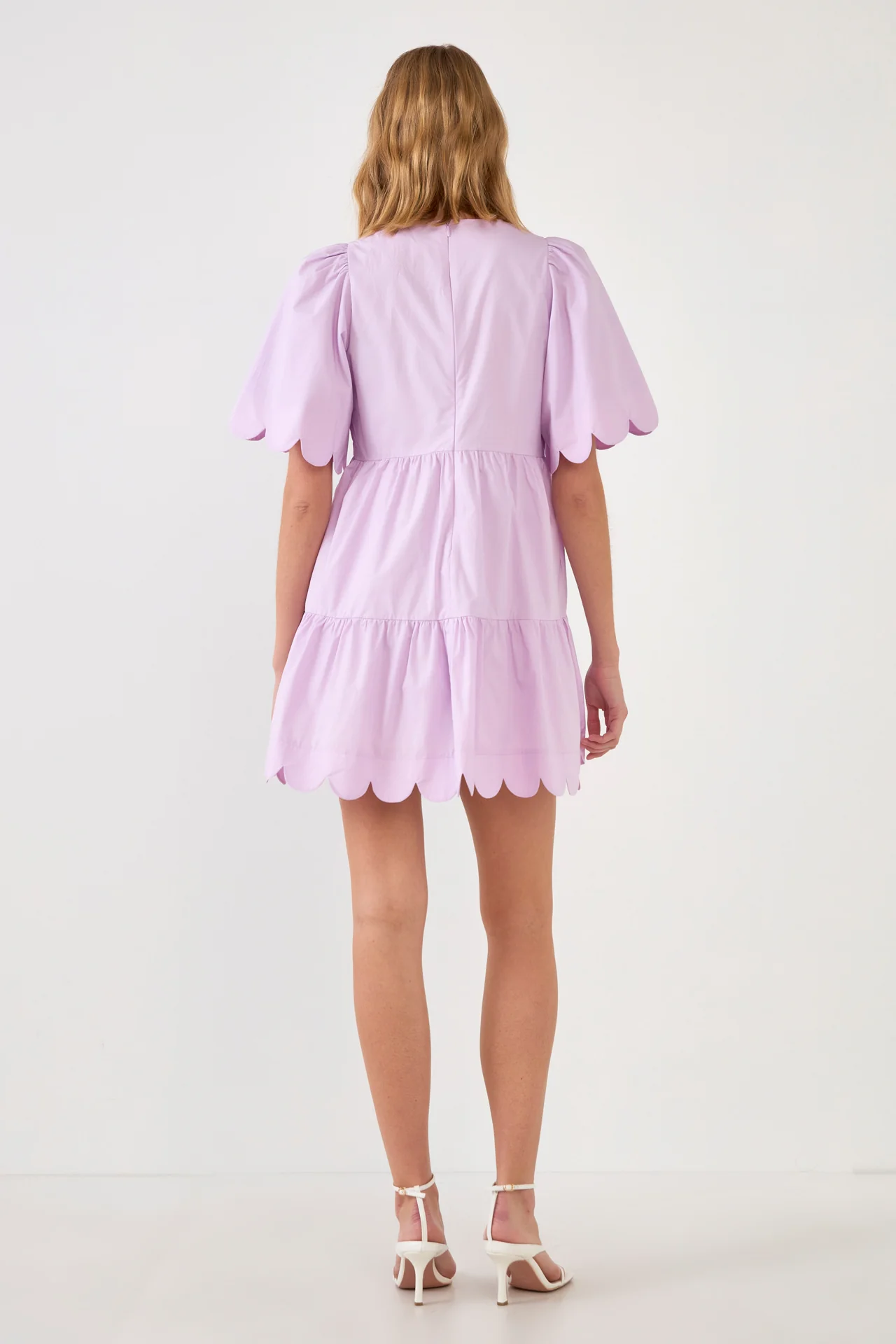 Scallop Detail Tiered Mini Dress - Image 39