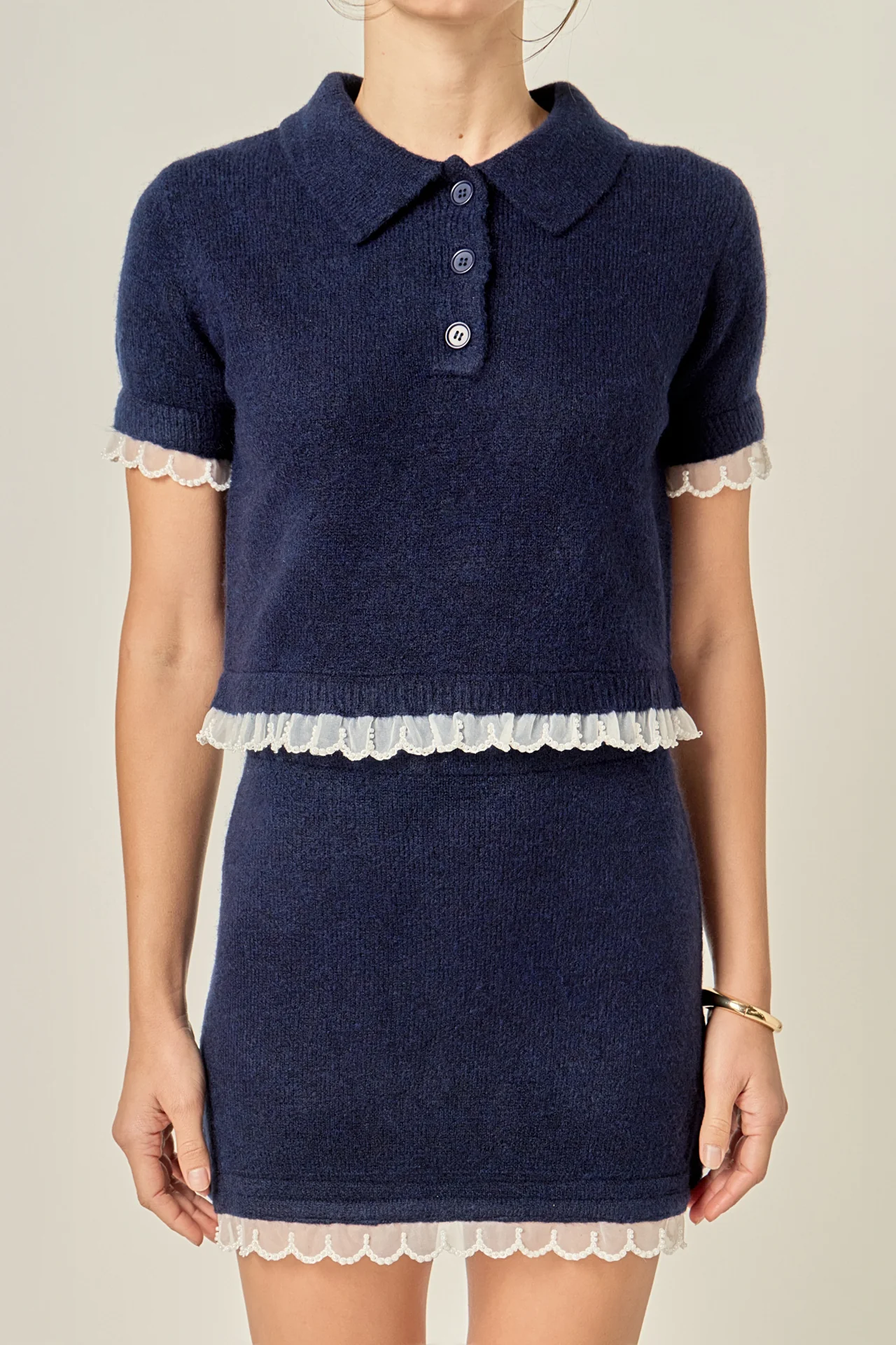 Scallop Detailed Knit Top - Image 2
