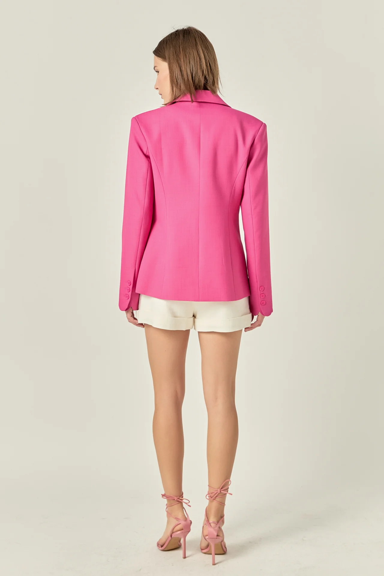 Scallop Detailed Single Button Jacket - Image 4