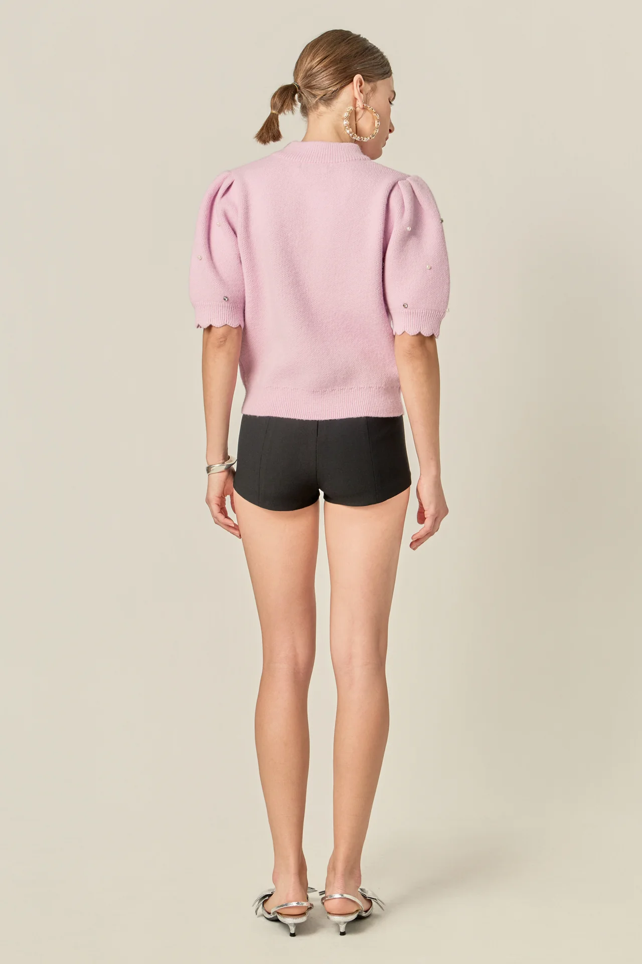 Scalloped Puff Sleeve Embellishment Knit - Image 10