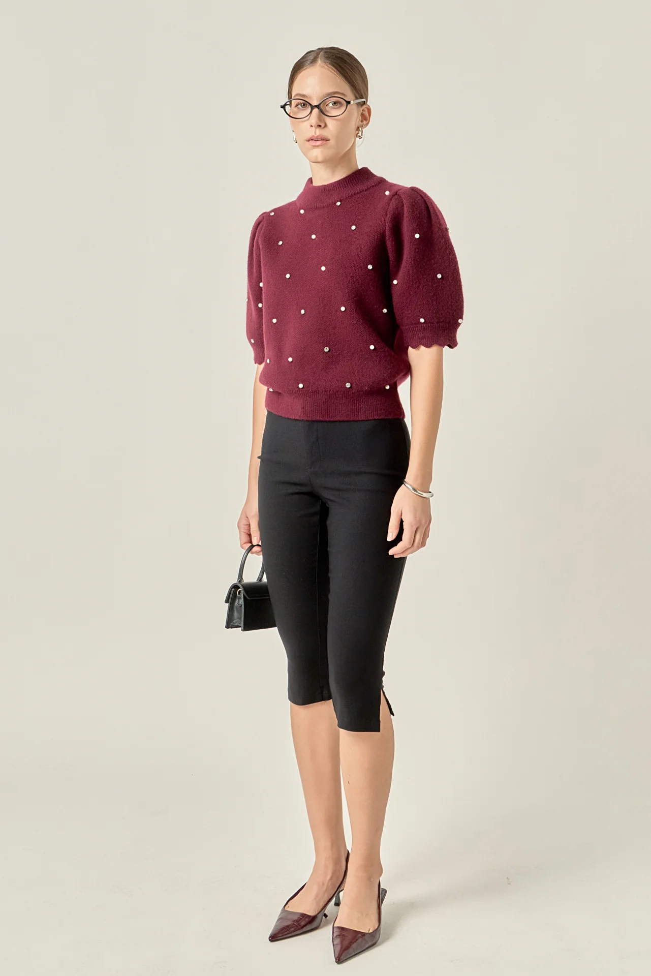 Scalloped Puff Sleeve Embellishment Knit - Image 17