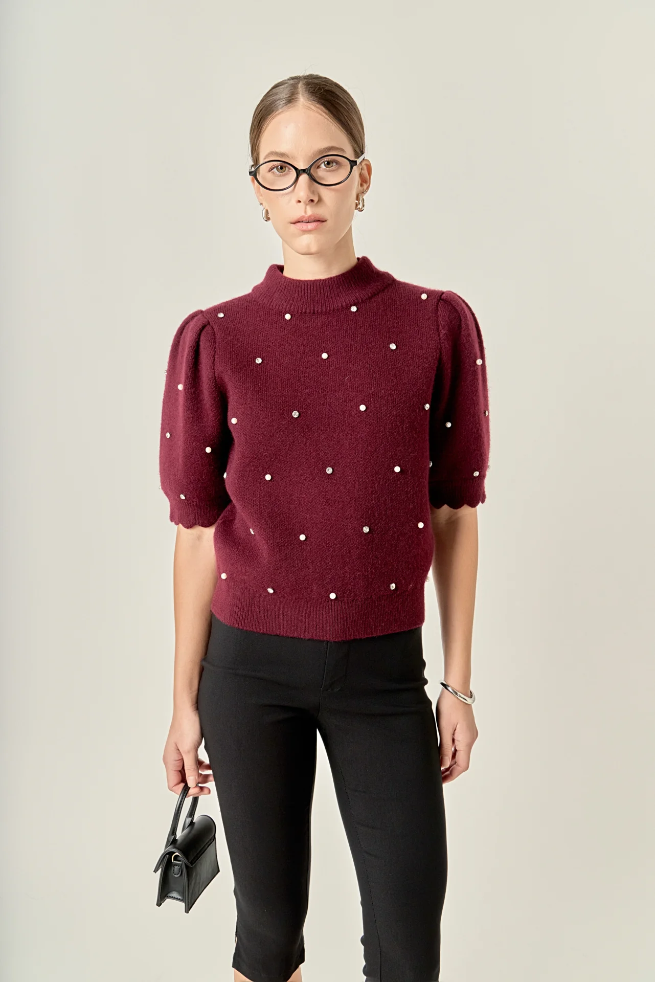 Scalloped Puff Sleeve Embellishment Knit - Image 21