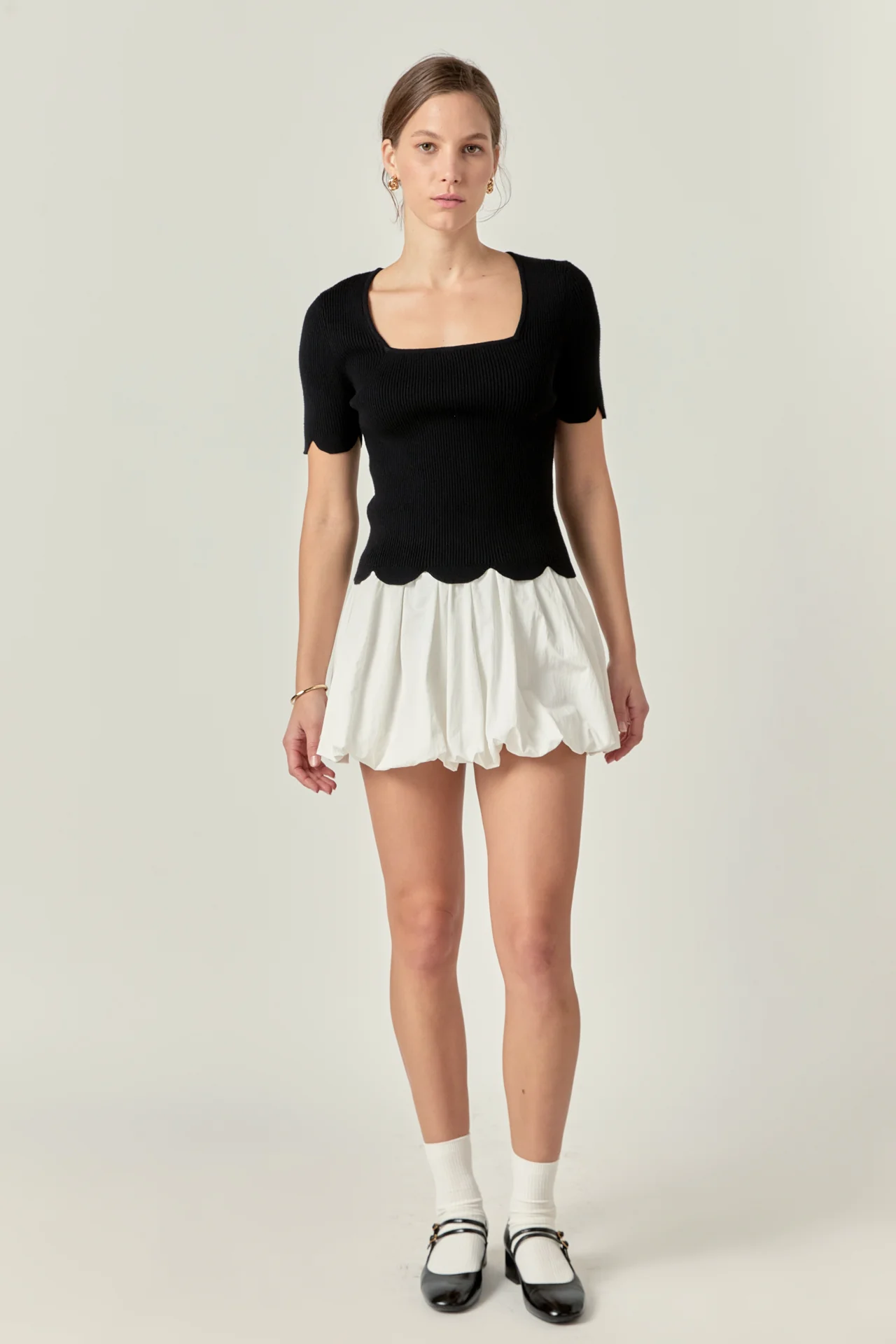 Scalloped Hem Square Neck Sweater - Image 6