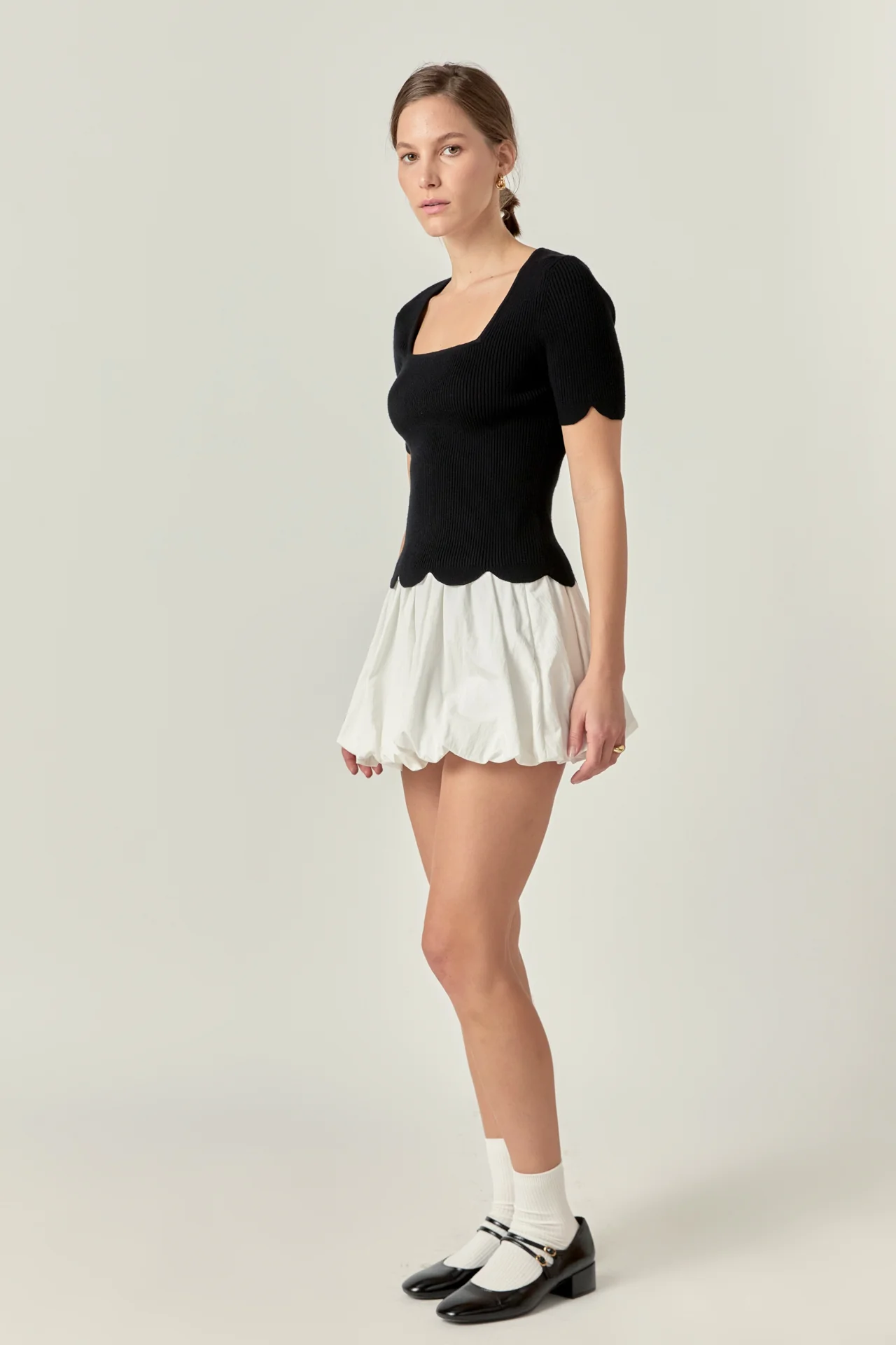 Scalloped Hem Square Neck Sweater - Image 8