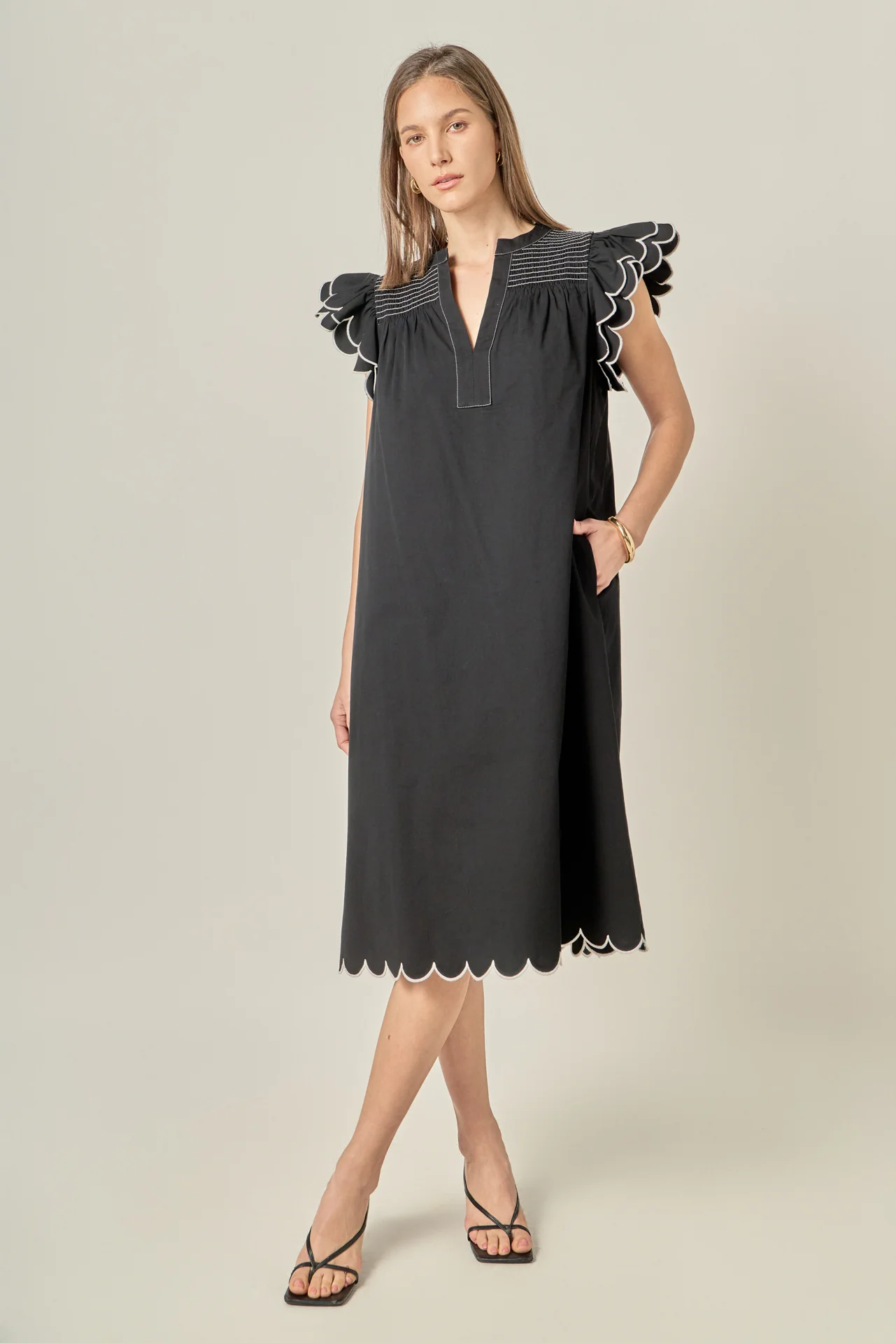 Scallop Midi Dress - Image 7