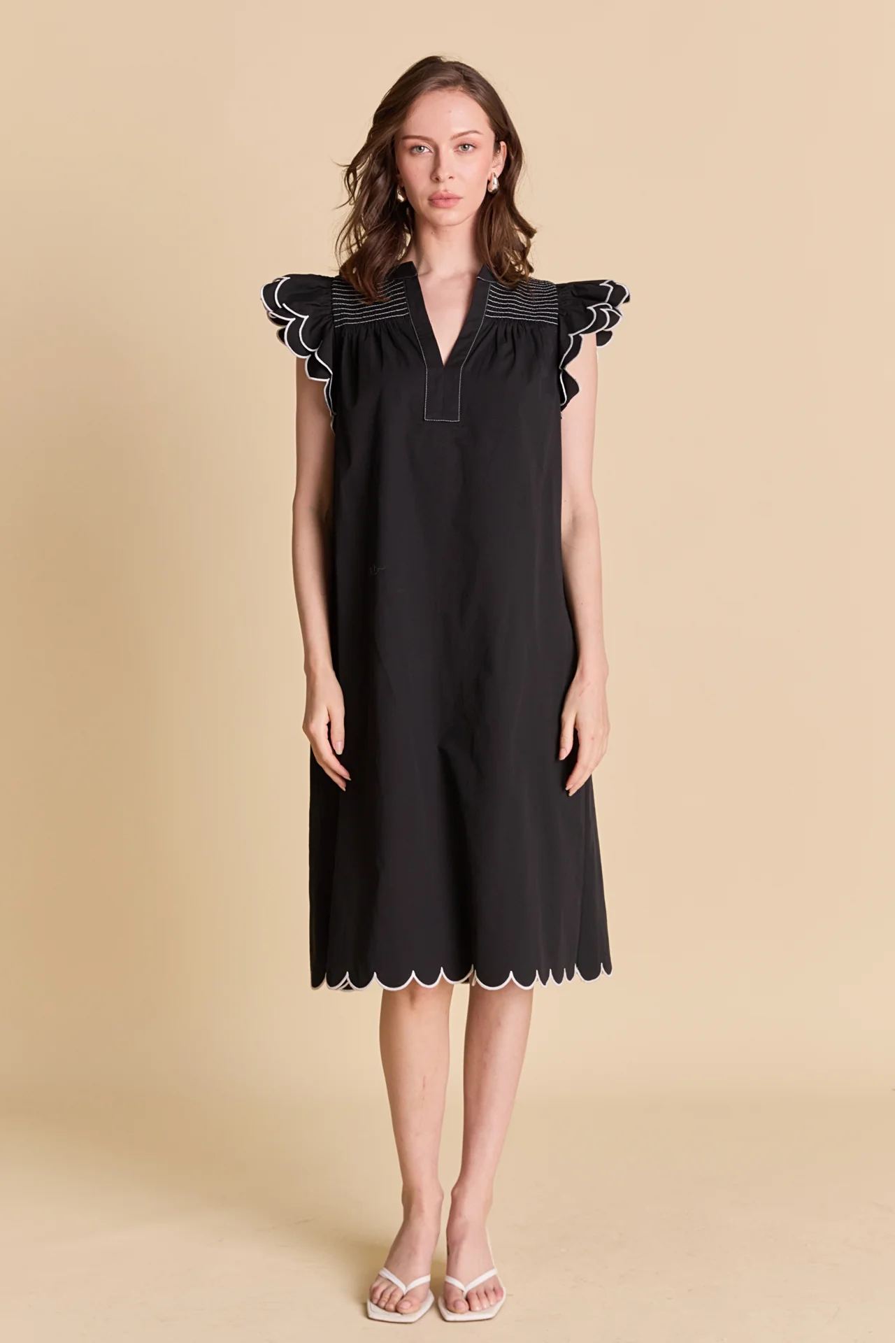 Scallop Midi Dress - Image 8