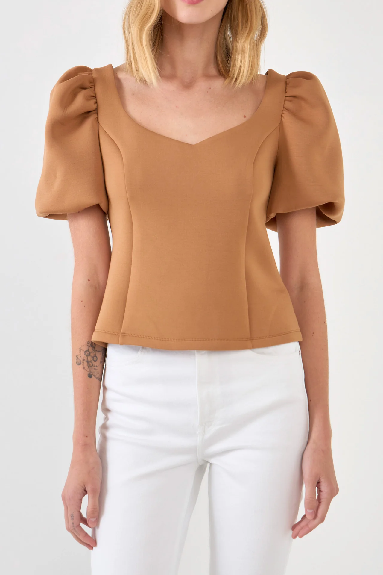 Scuba Puff Sleeve Top - Image 2