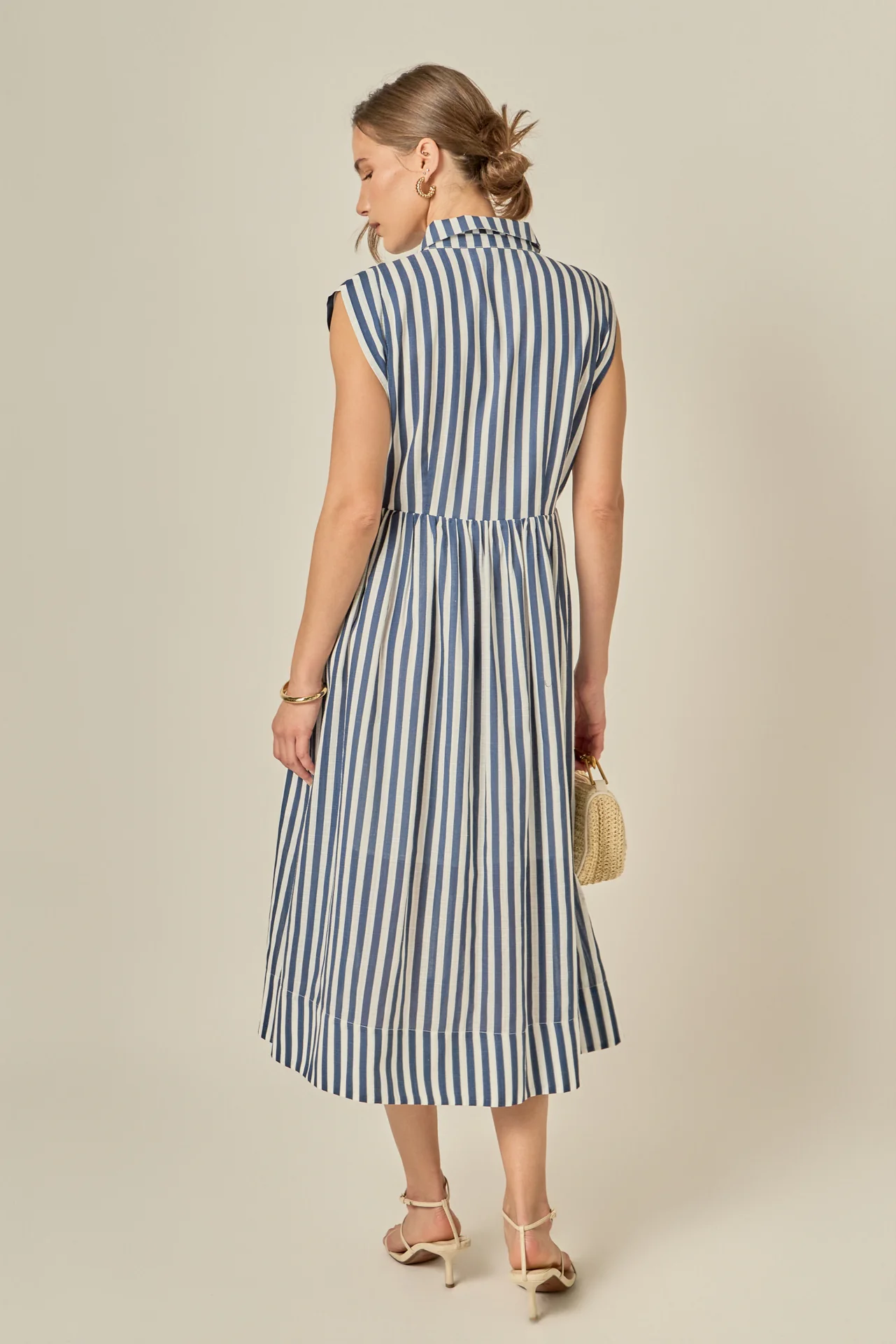 Seersucker Stripe Midi Dress - Image 4