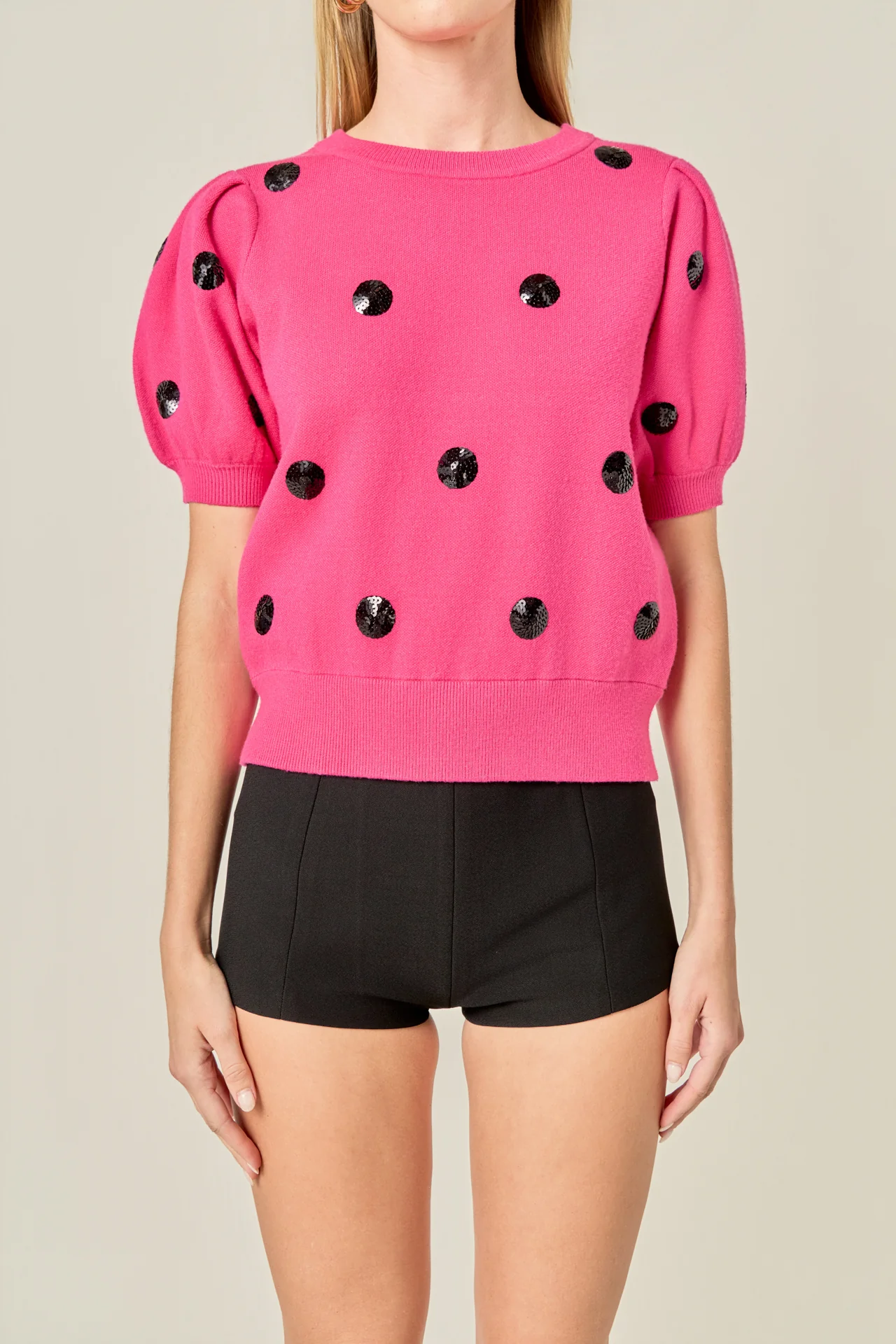 Sequin Dot Black Sweater - Image 2
