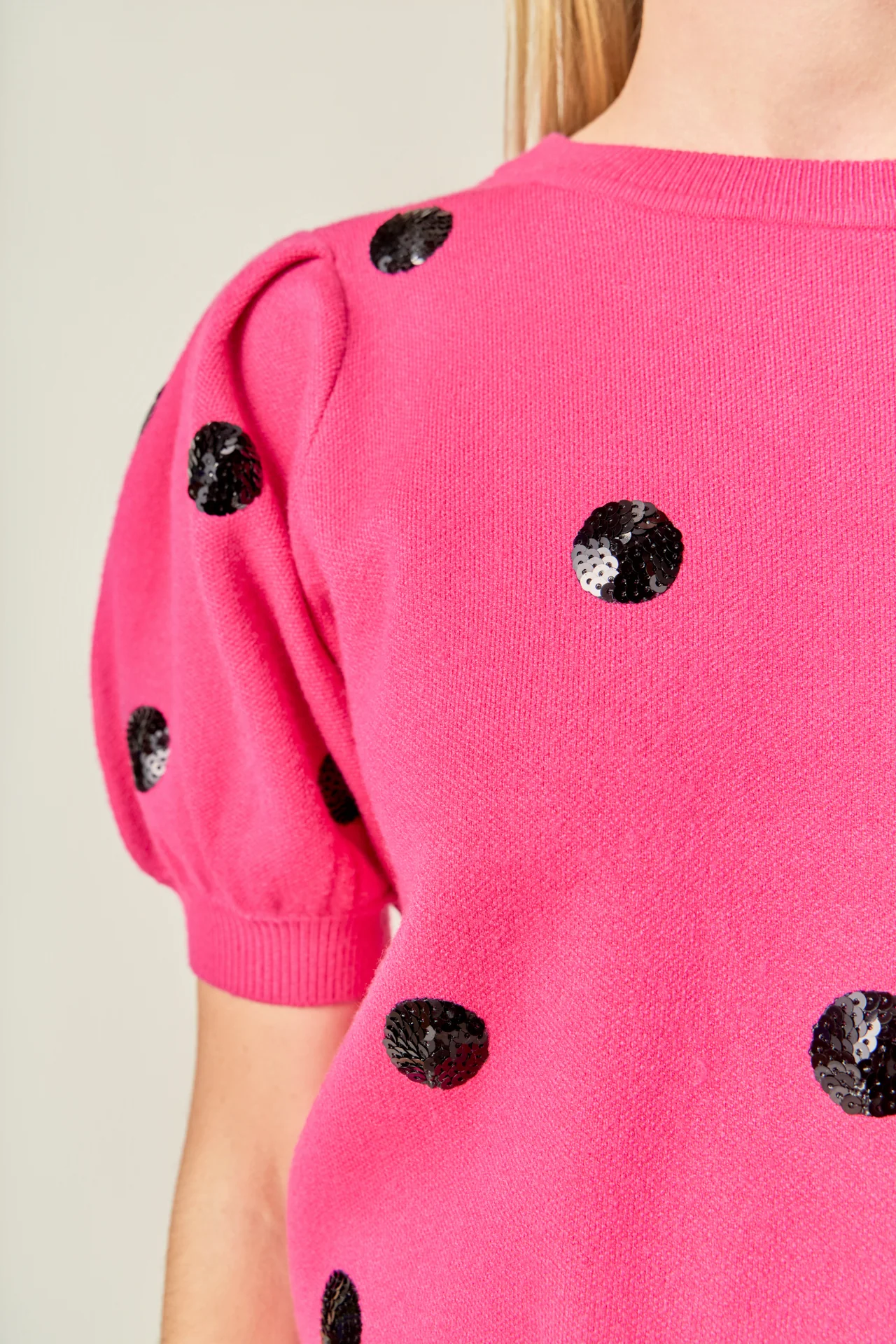 Sequin Dot Black Sweater - Image 3