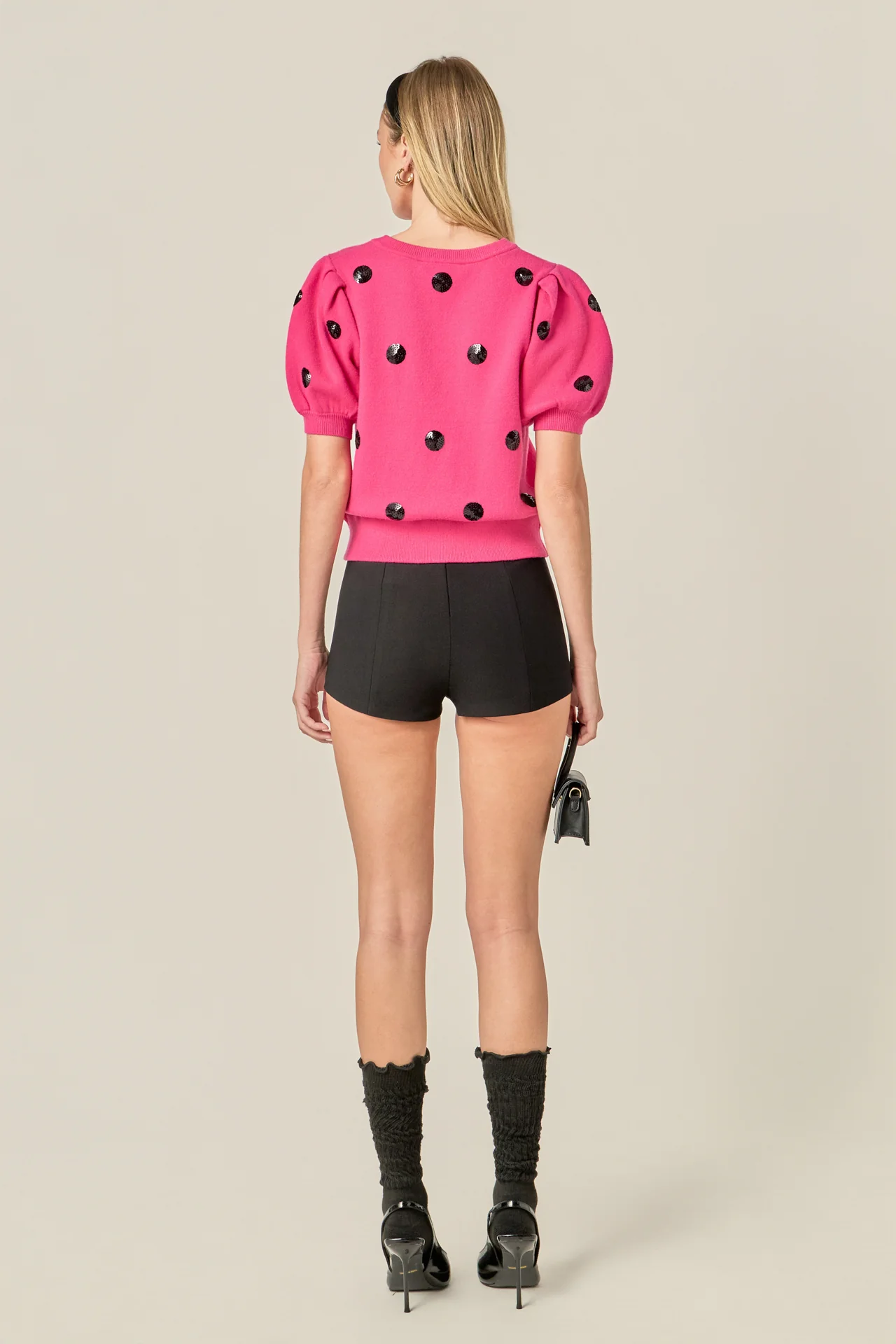 Sequin Dot Black Sweater - Image 5