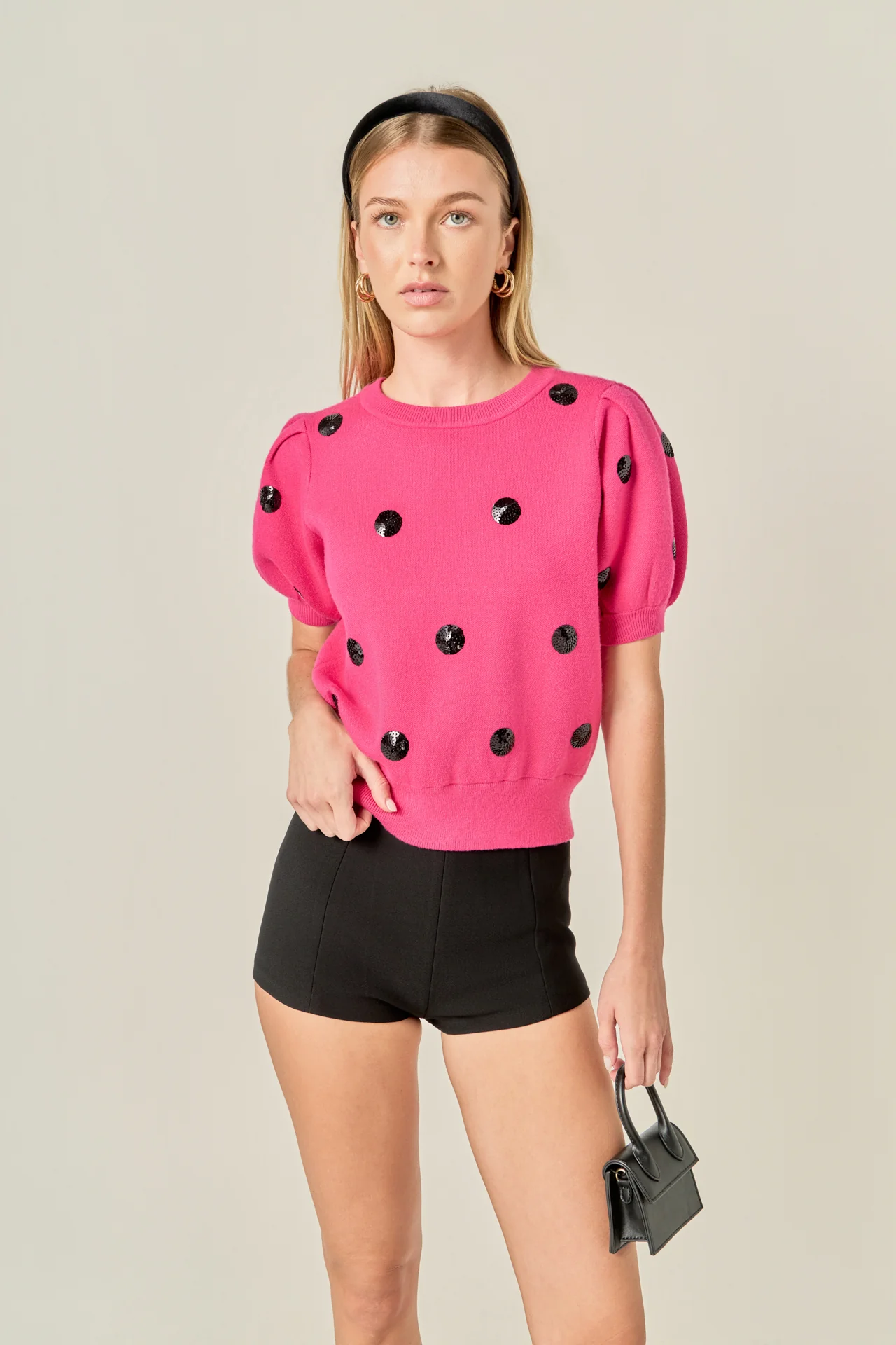 Sequin Dot Black Sweater - Image 6