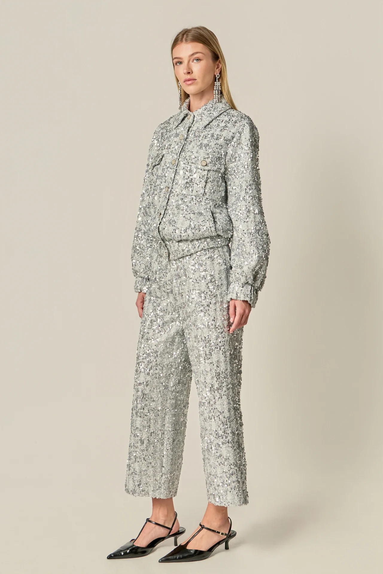 Sequin Tweed Jacket - Image 4