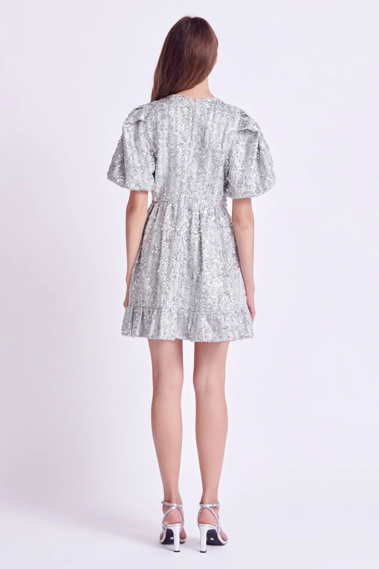 Sequin Tweed Tiered Mini Dress - Image 4