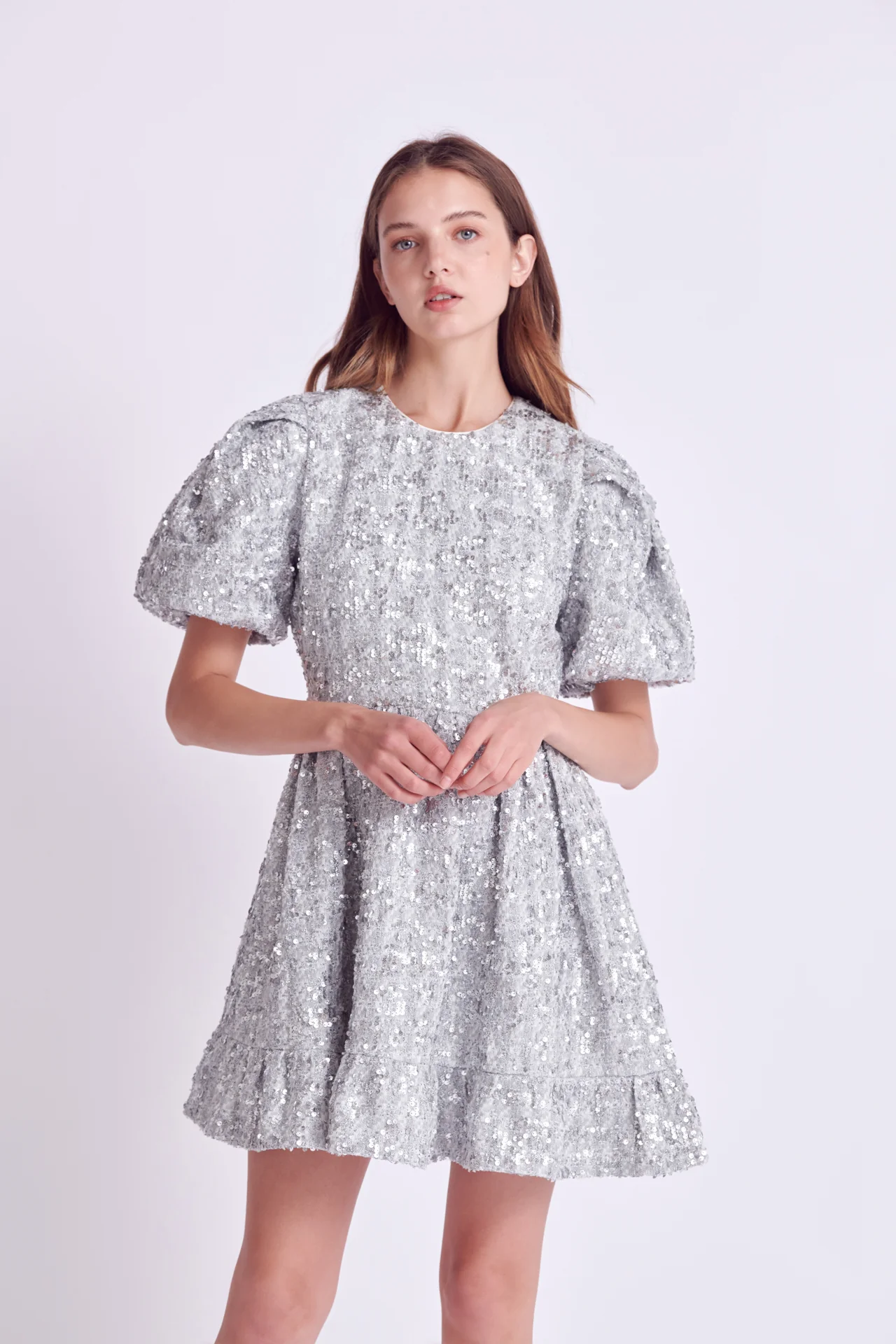Sequin Tweed Tiered Mini Dress - Image 5
