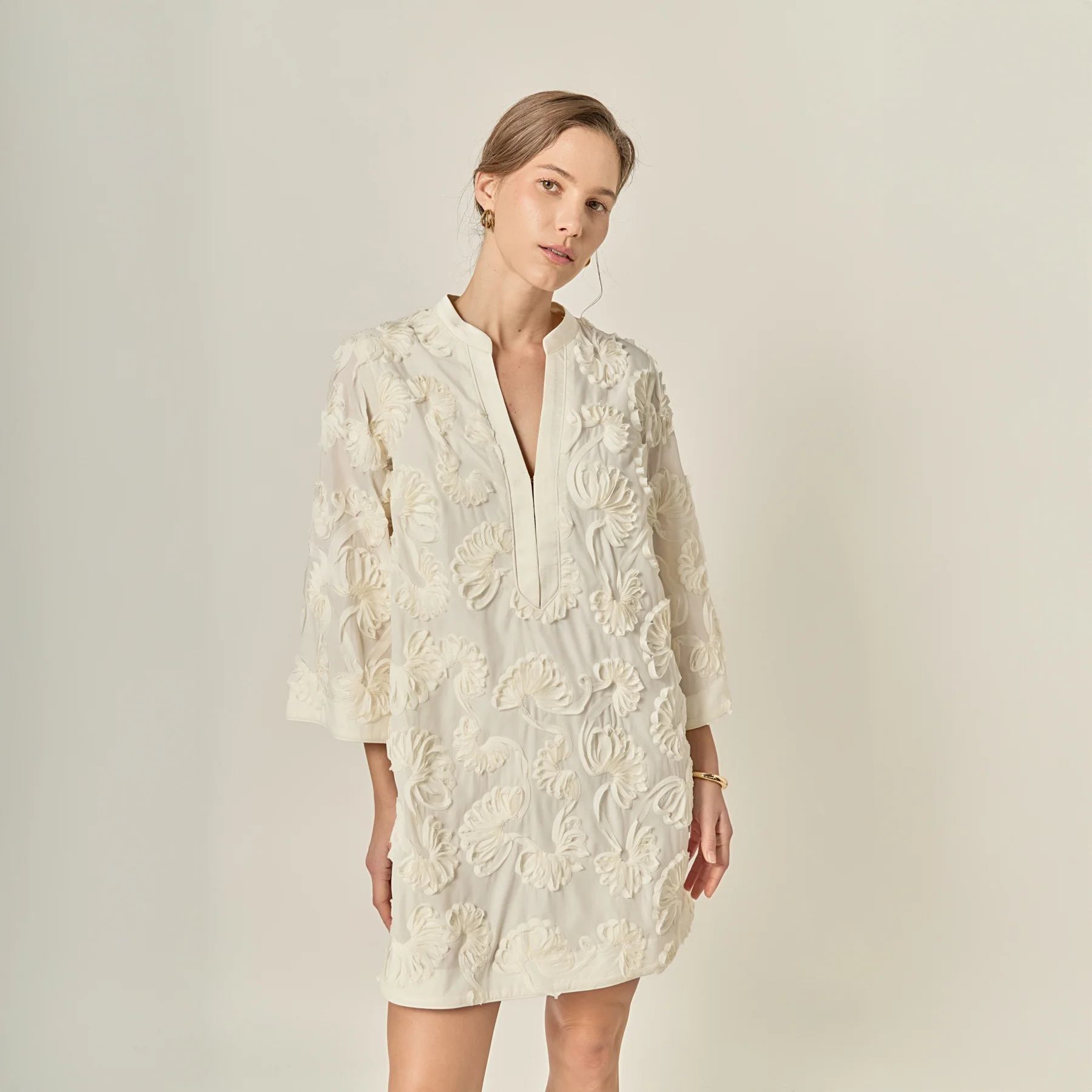 Sculpted Floral Mini Dress - Image 10