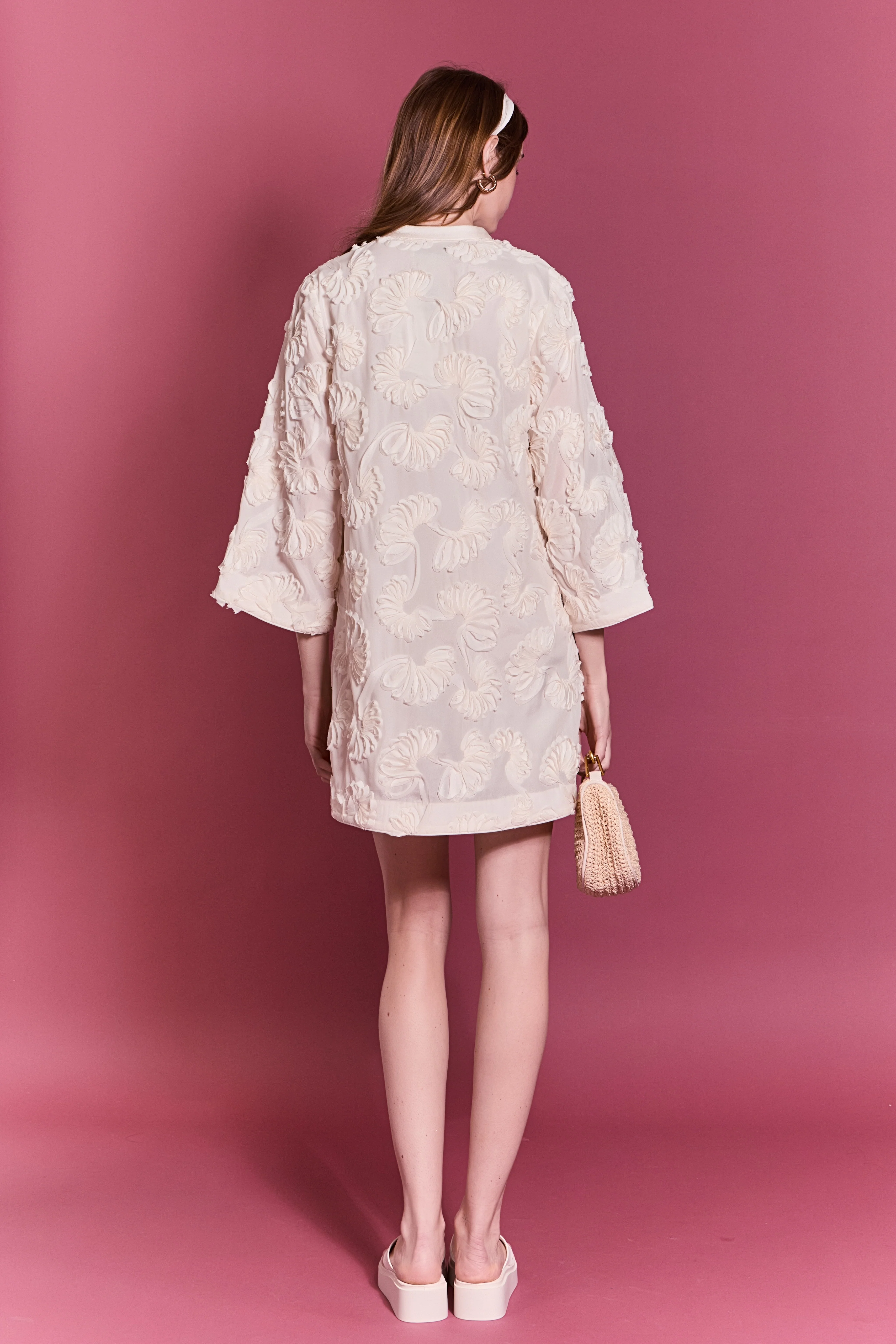 Sculpted Floral Mini Dress - Image 4