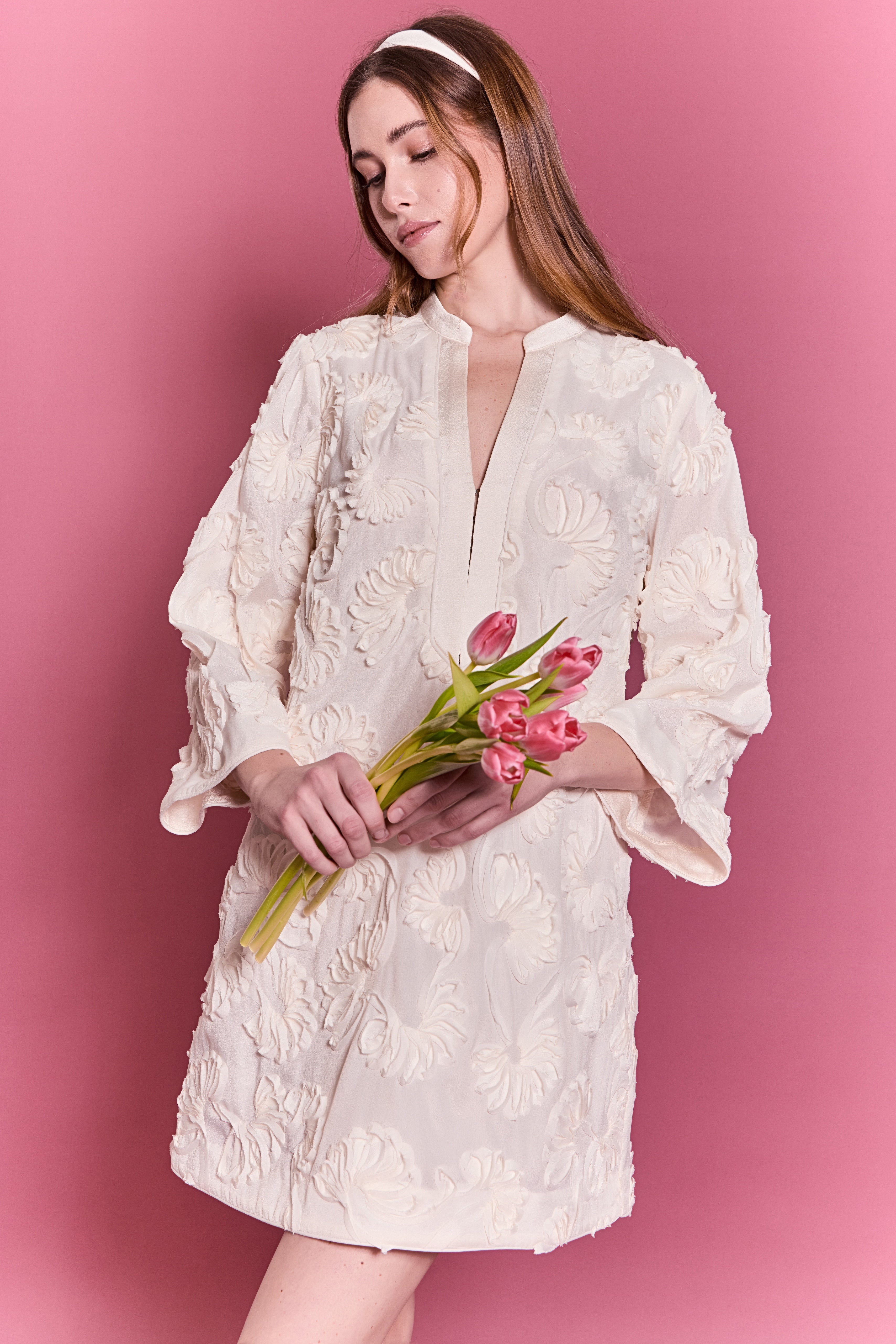 Sculpted Floral Mini Dress - Image 5