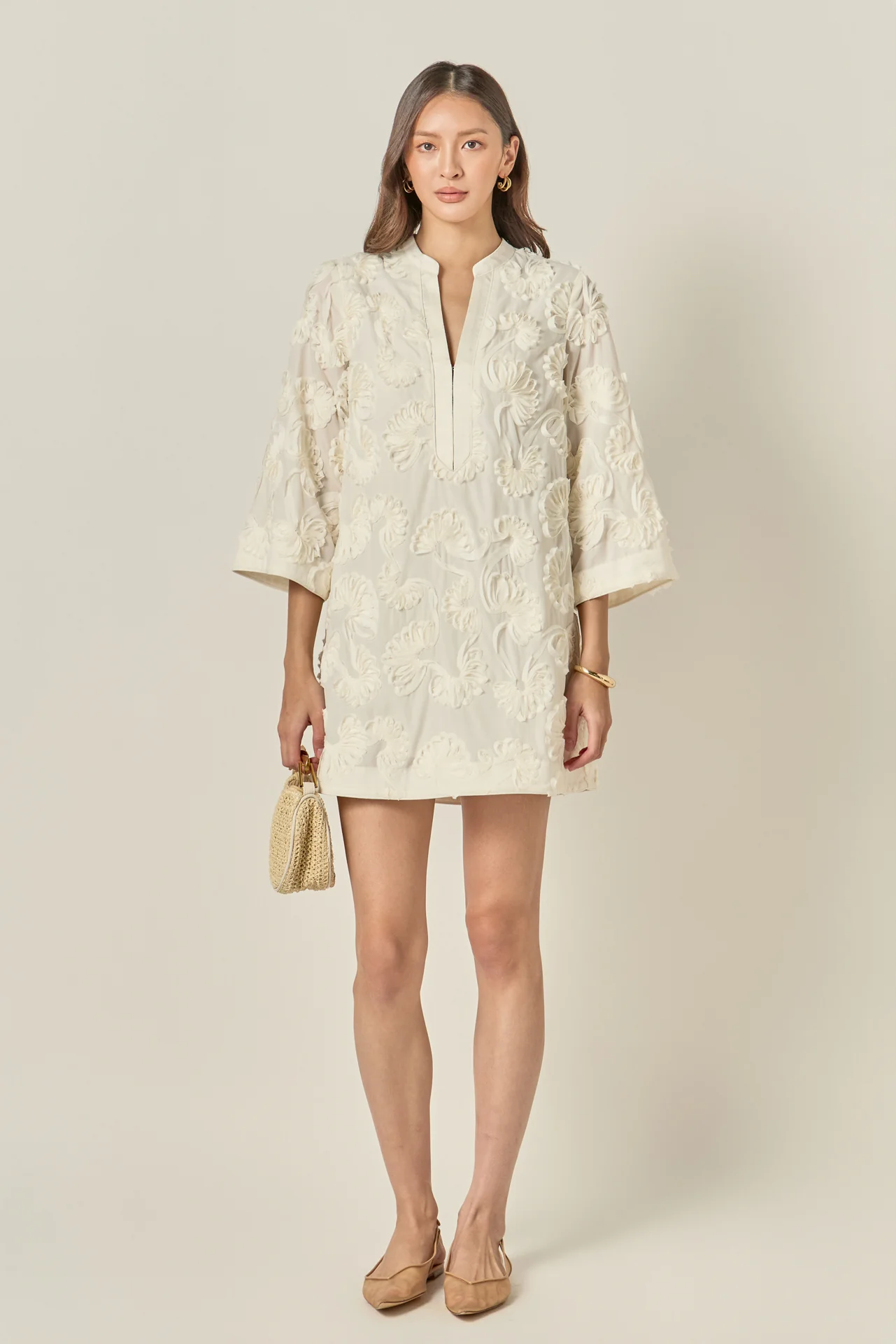 Sculpted Floral Mini Dress - Image 6