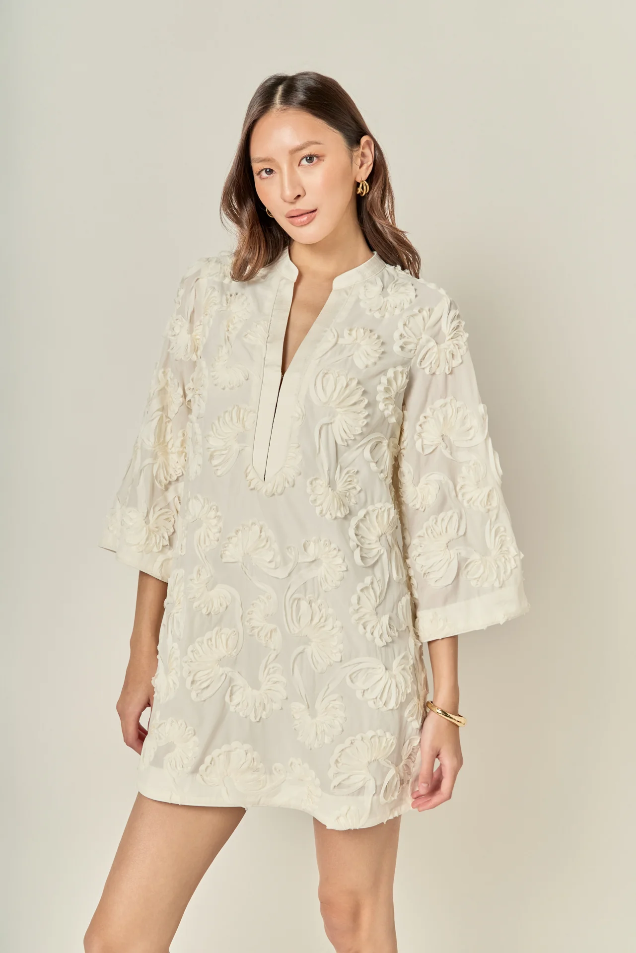 Sculpted Floral Mini Dress - Image 9