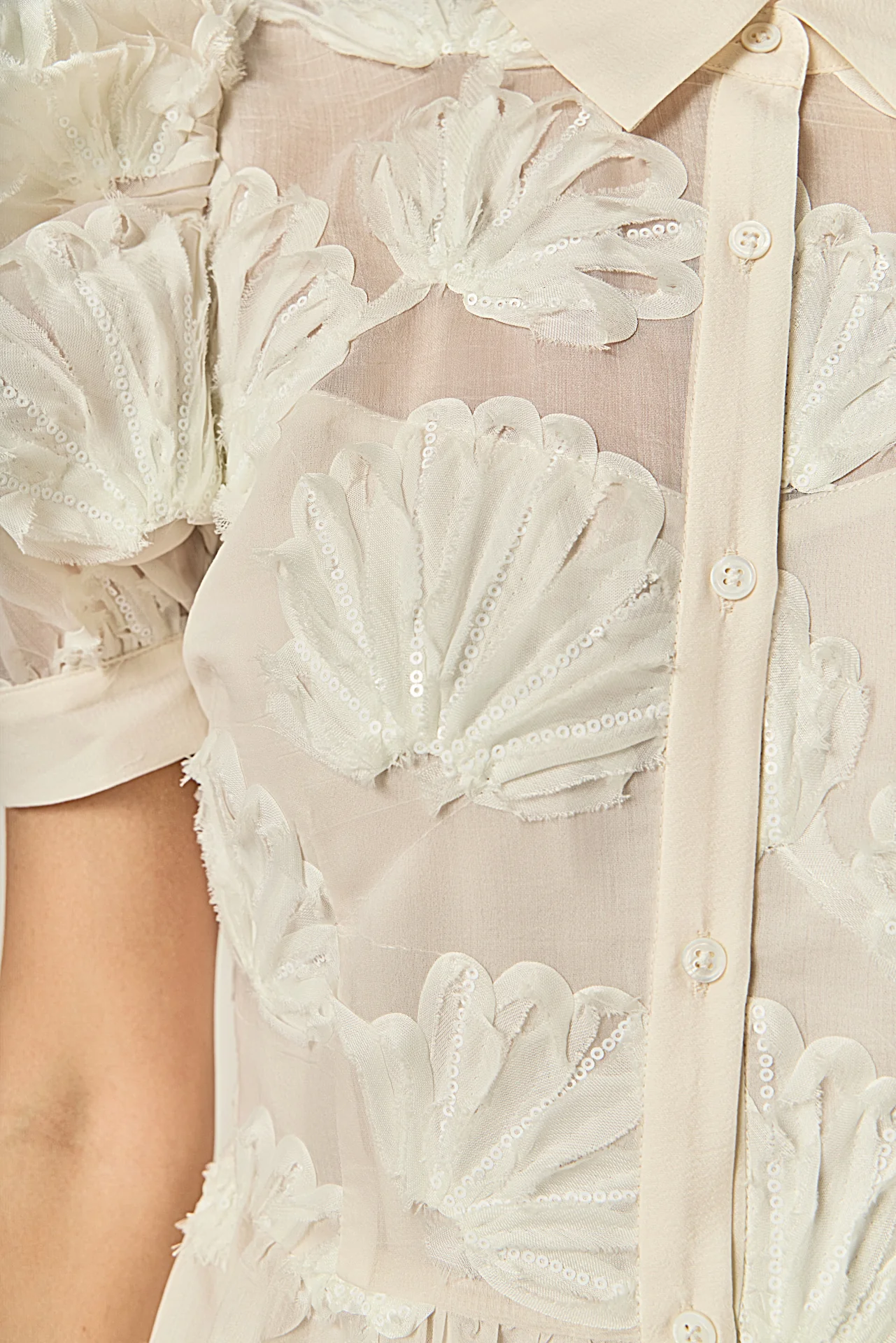 Embroidered Shell Midi Shirt Dress - Image 10