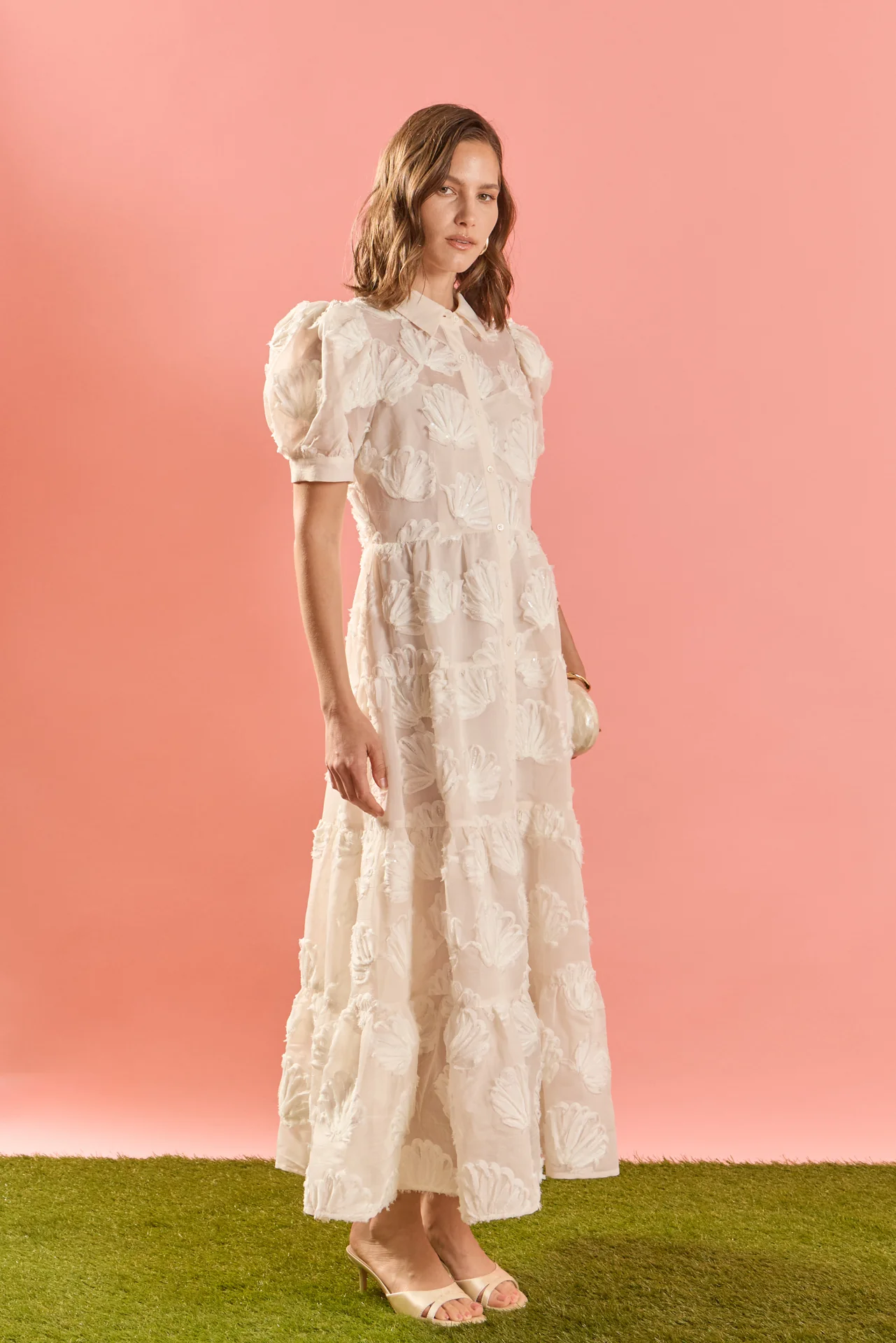 Embroidered Shell Midi Shirt Dress - Image 4