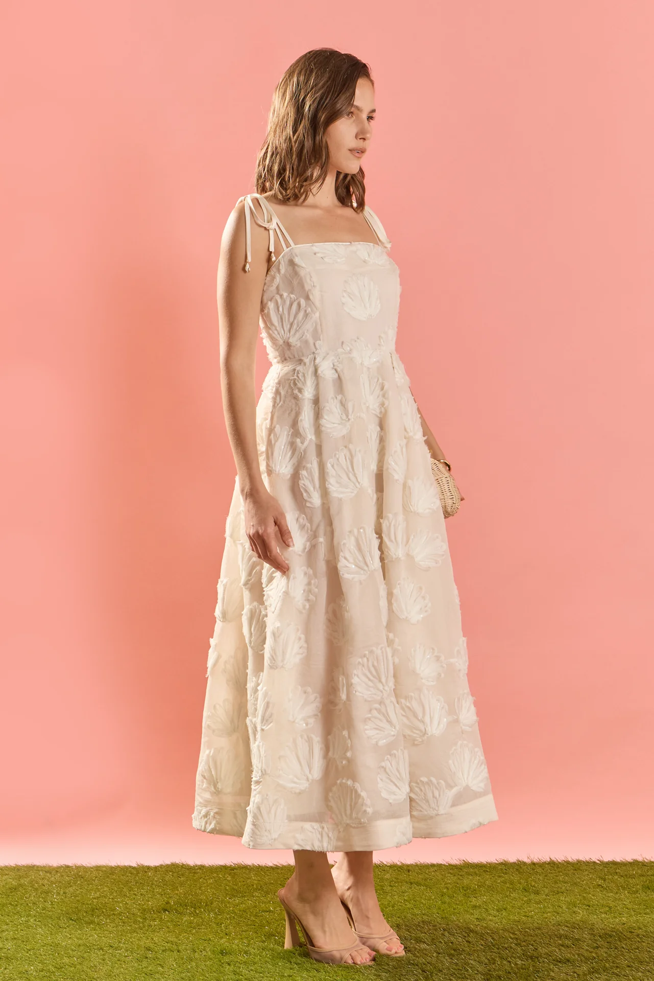 Embroidered Shell Sleeveless Midi Dress - Image 3