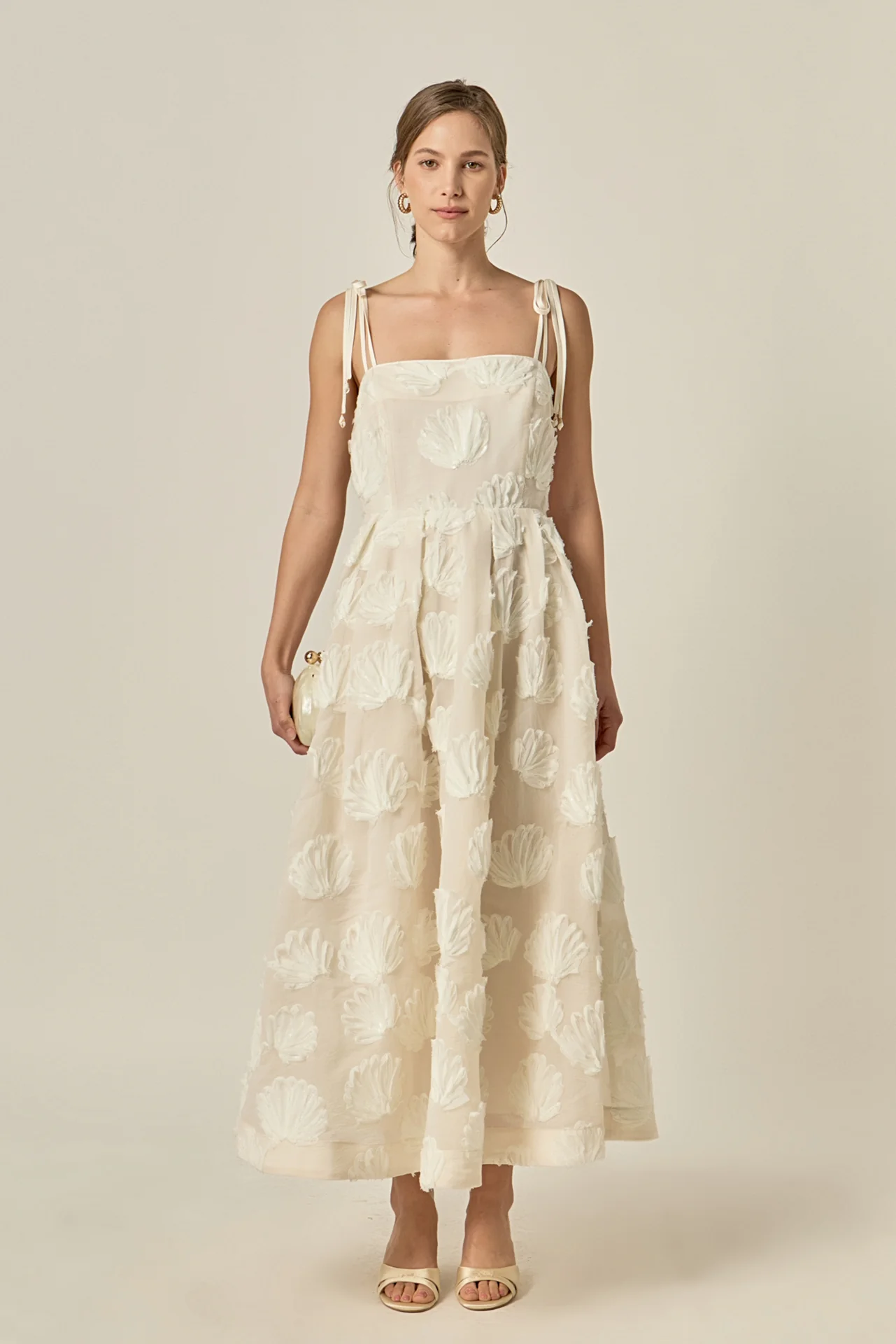 Embroidered Shell Sleeveless Midi Dress - Image 8