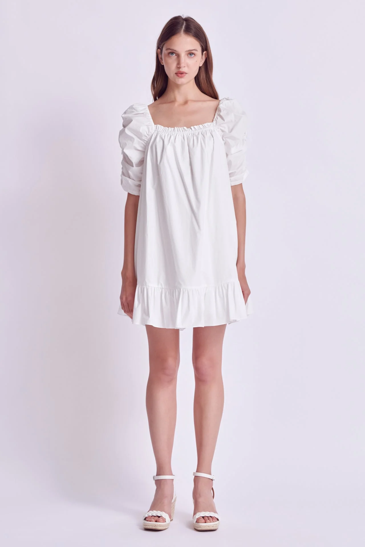 Shirred Puff Sleeve Mini Dress - Image 6