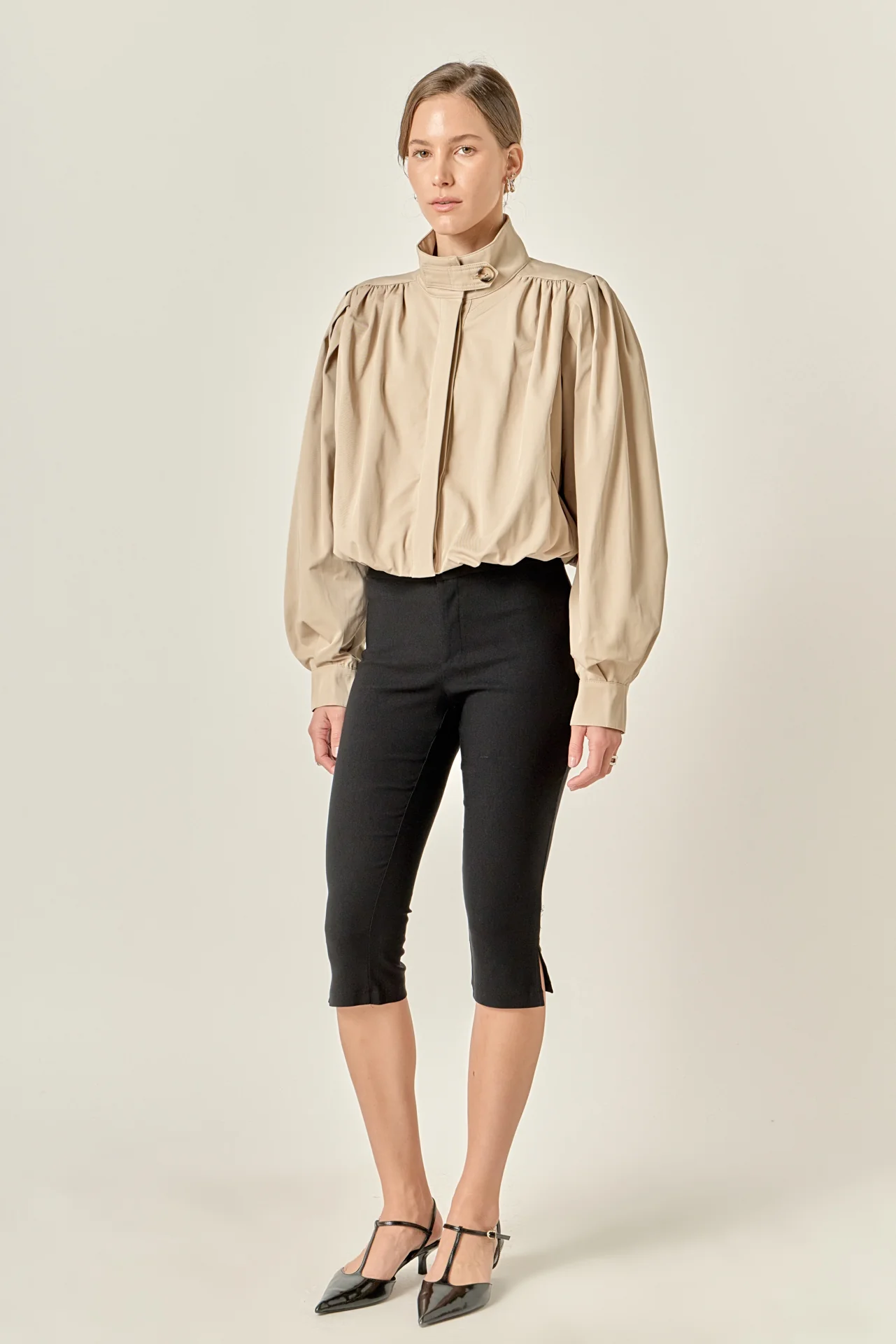 Shirred Trench Short Coat - Image 3