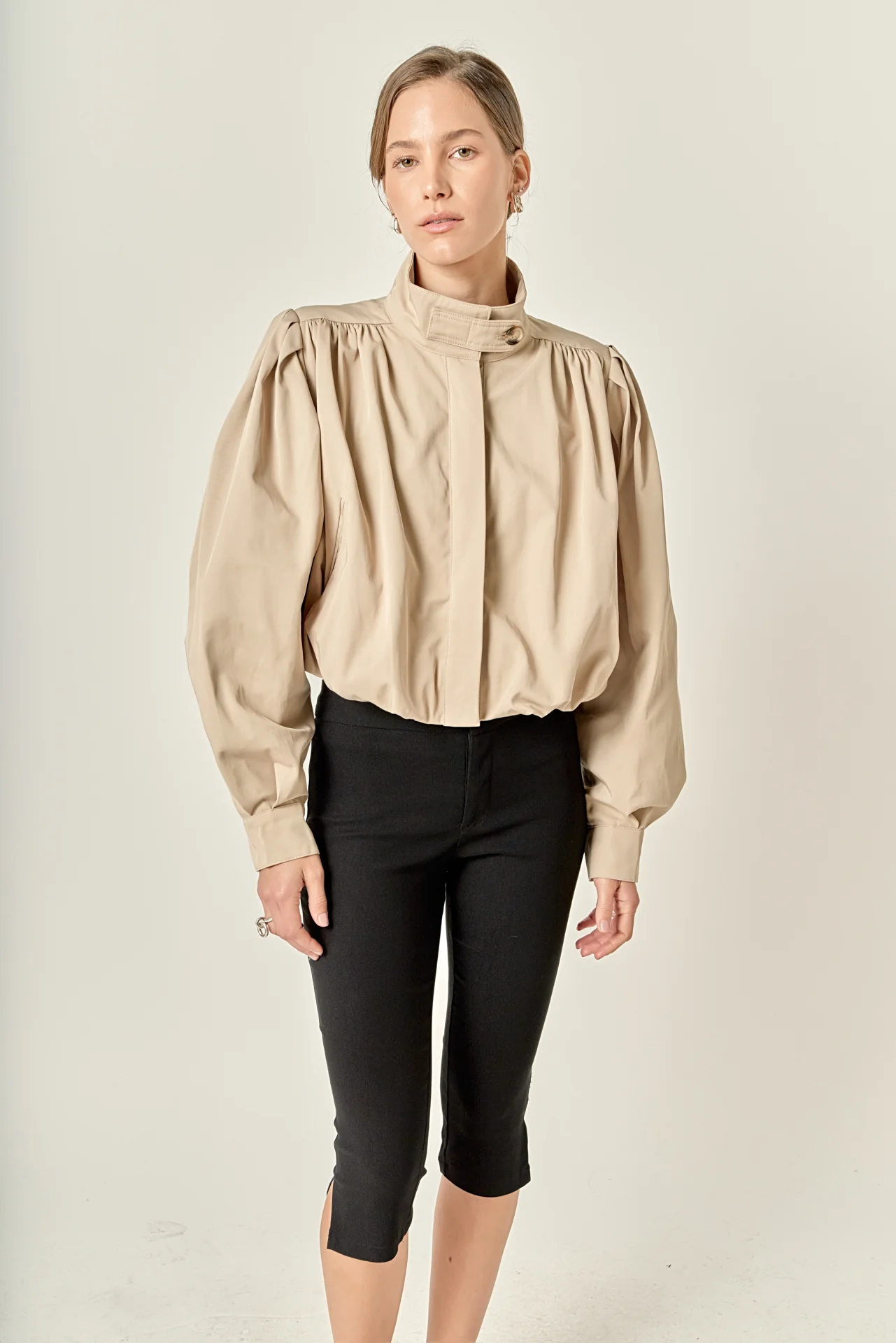 Shirred Trench Short Coat - Image 5