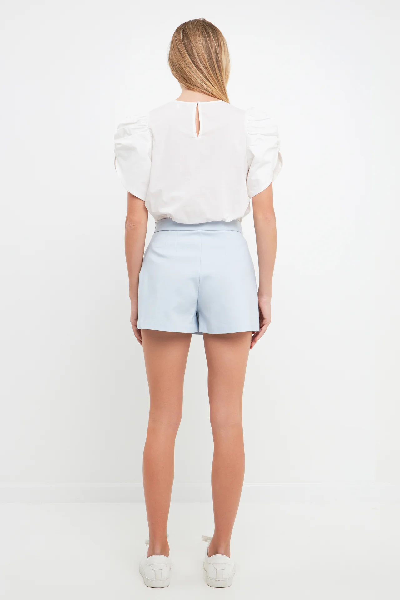 Shirring Detail Sleeve Top - Image 4