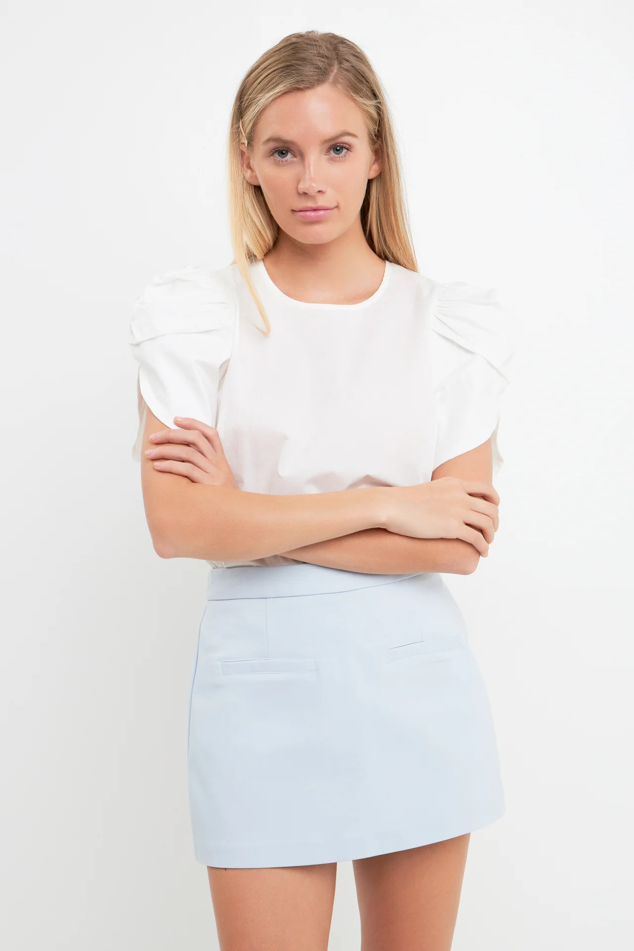 Shirring Detail Sleeve Top - Image 5