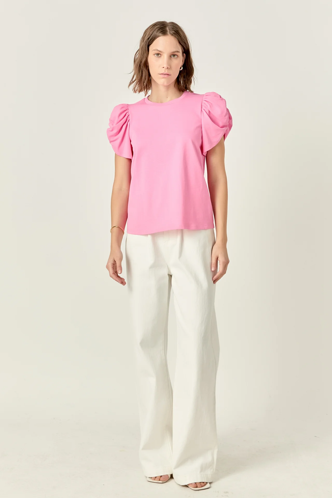 Ruched Sleeve T-Shirt - Image 11