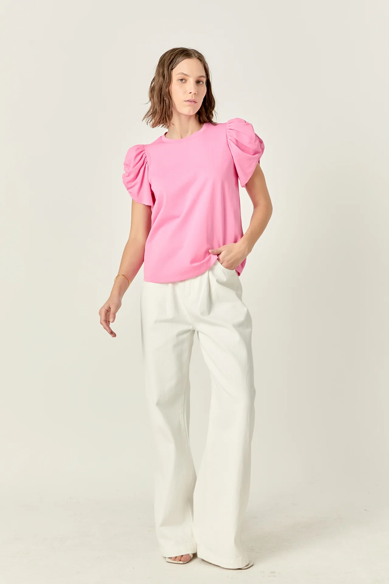 Ruched Sleeve T-Shirt - Image 14