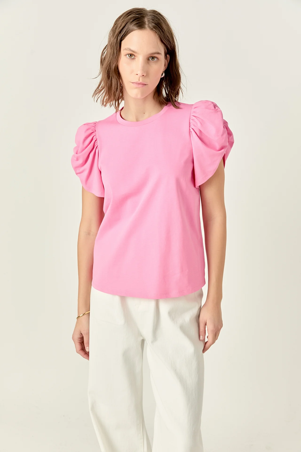 Ruched Sleeve T-Shirt - Image 15