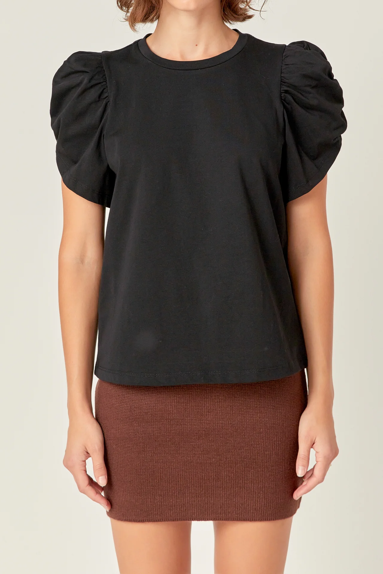 Ruched Sleeve T-Shirt - Image 17