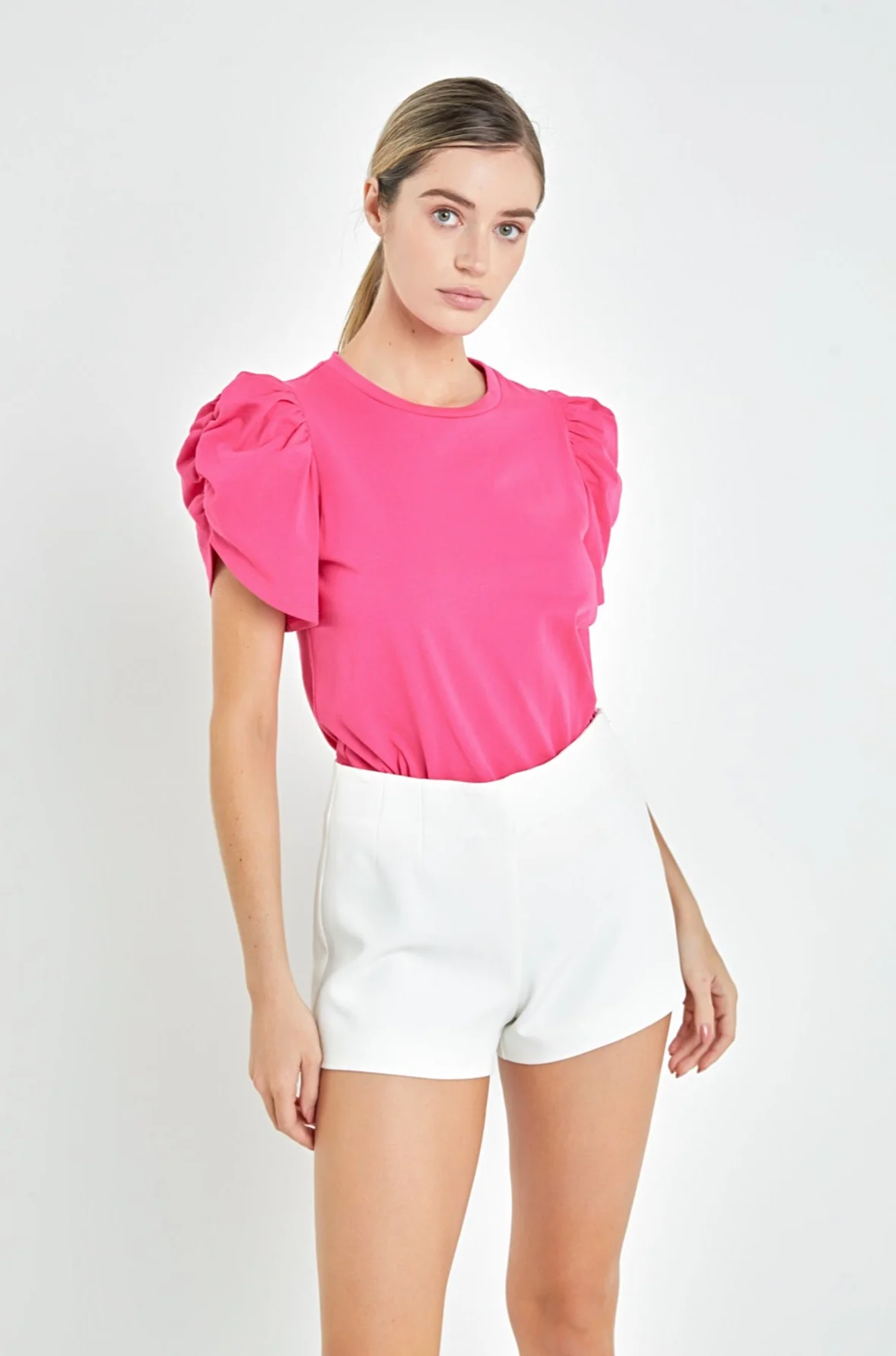 Ruched Sleeve T-Shirt - Image 25