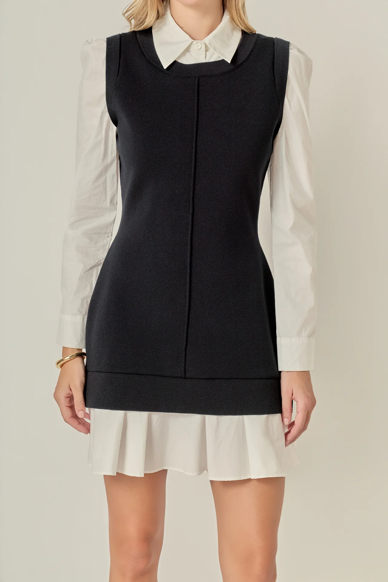 Shirt Mixed Media Mini Dress - Image 2