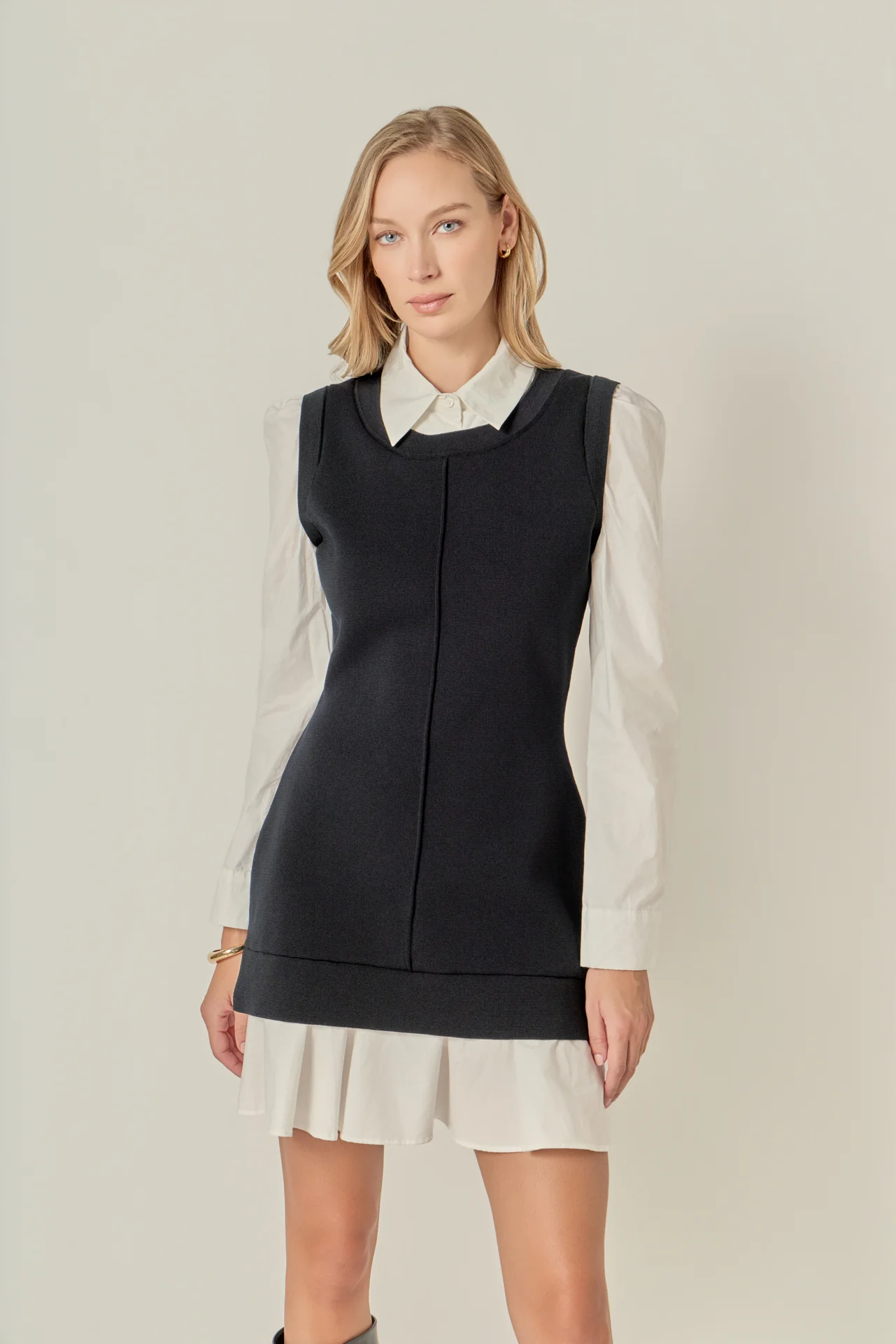 Shirt Mixed Media Mini Dress - Image 5